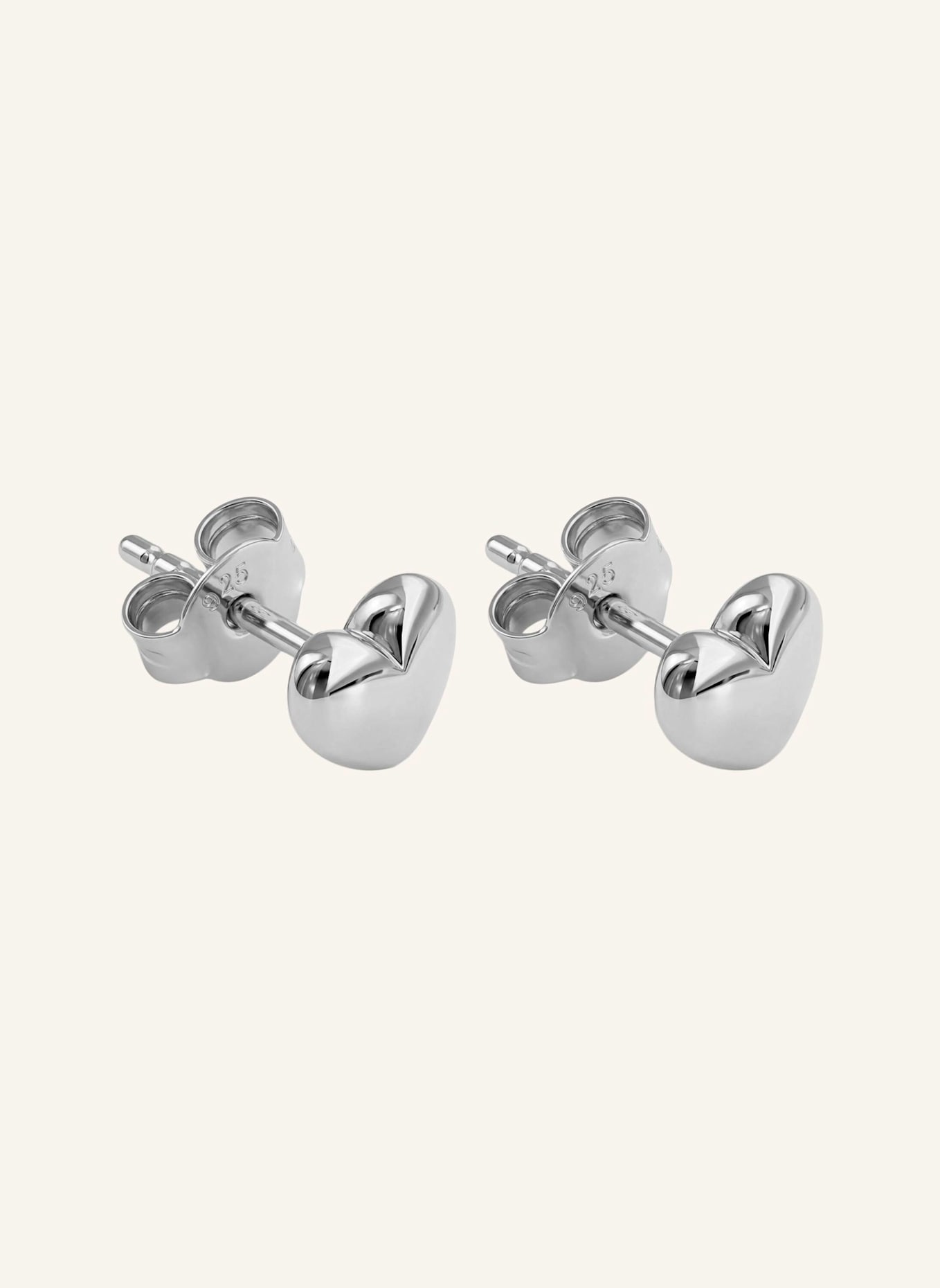 OHH LUILU Ohrstecker PUFFY HEART STUDS by GLAMBOU: SILBER