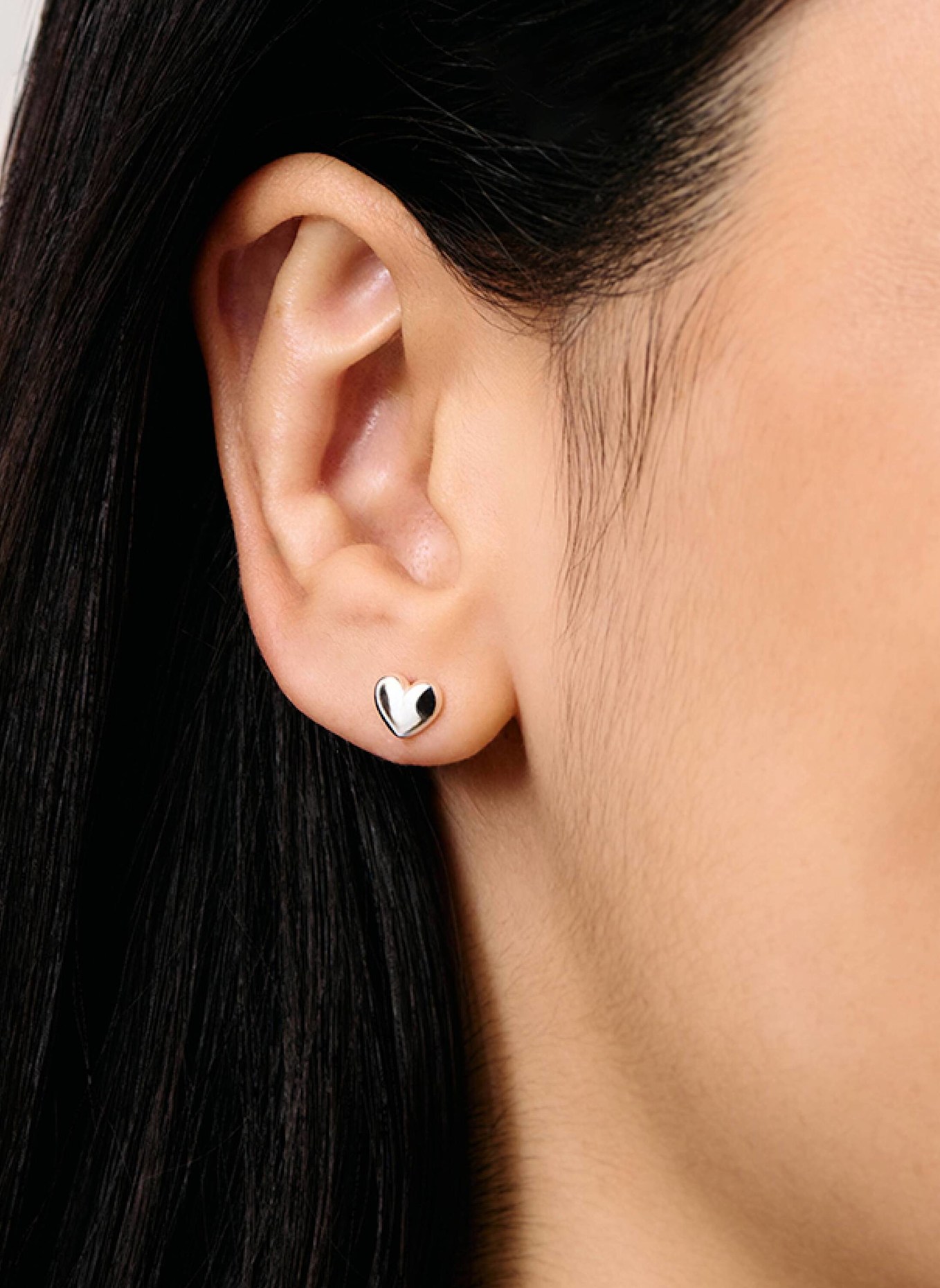 OHH LUILU Ohrstecker PUFFY HEART STUDS by GLAMBOU: SILBER