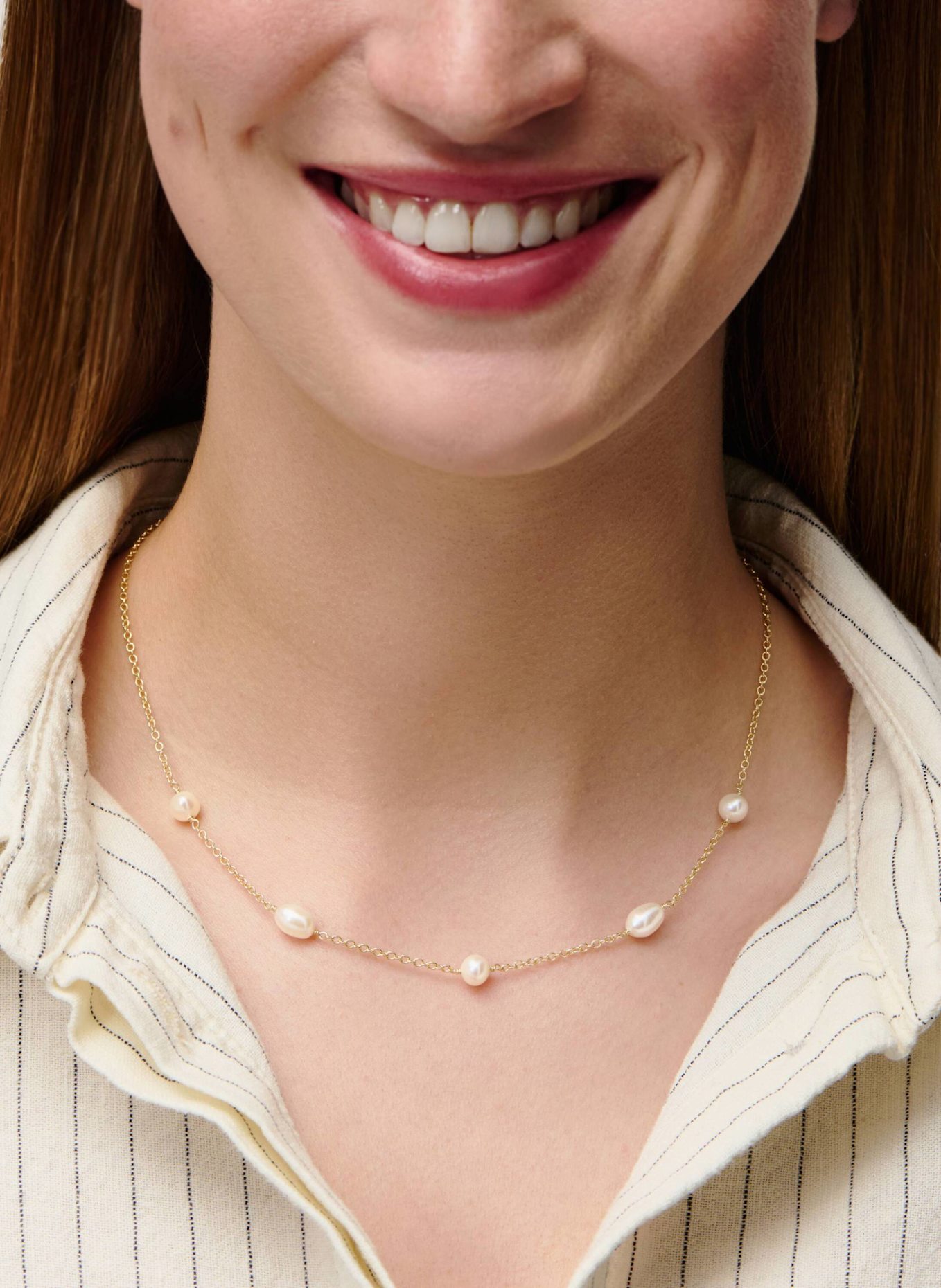 Pompidou Halsketten AURELIA PEARL by GLAMBOU: GOLD