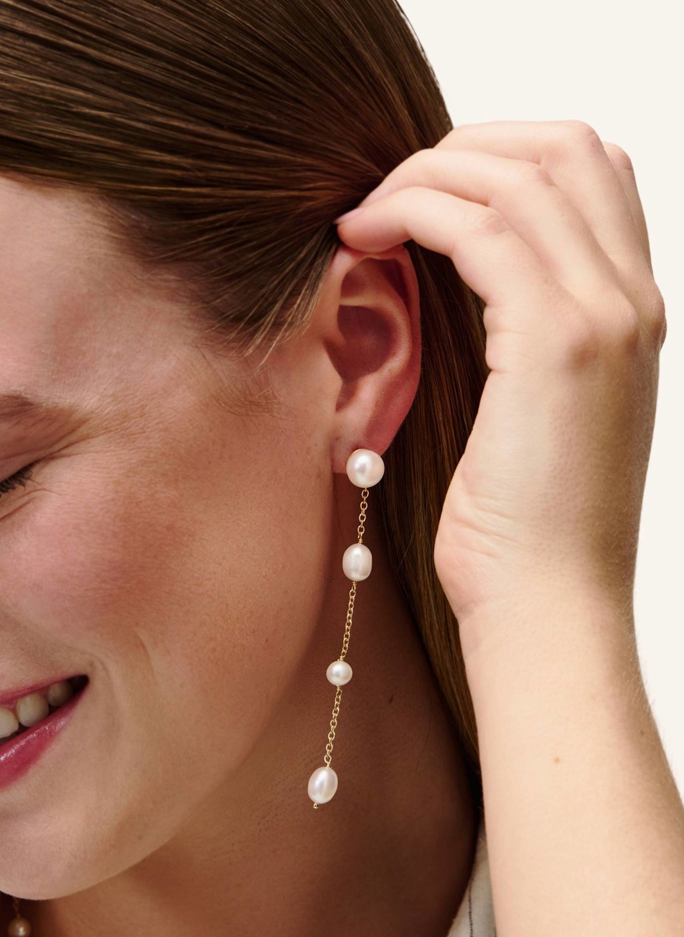 Pompidou Ohrhänger ADELINA PEARL by GLAMBOU: GOLD