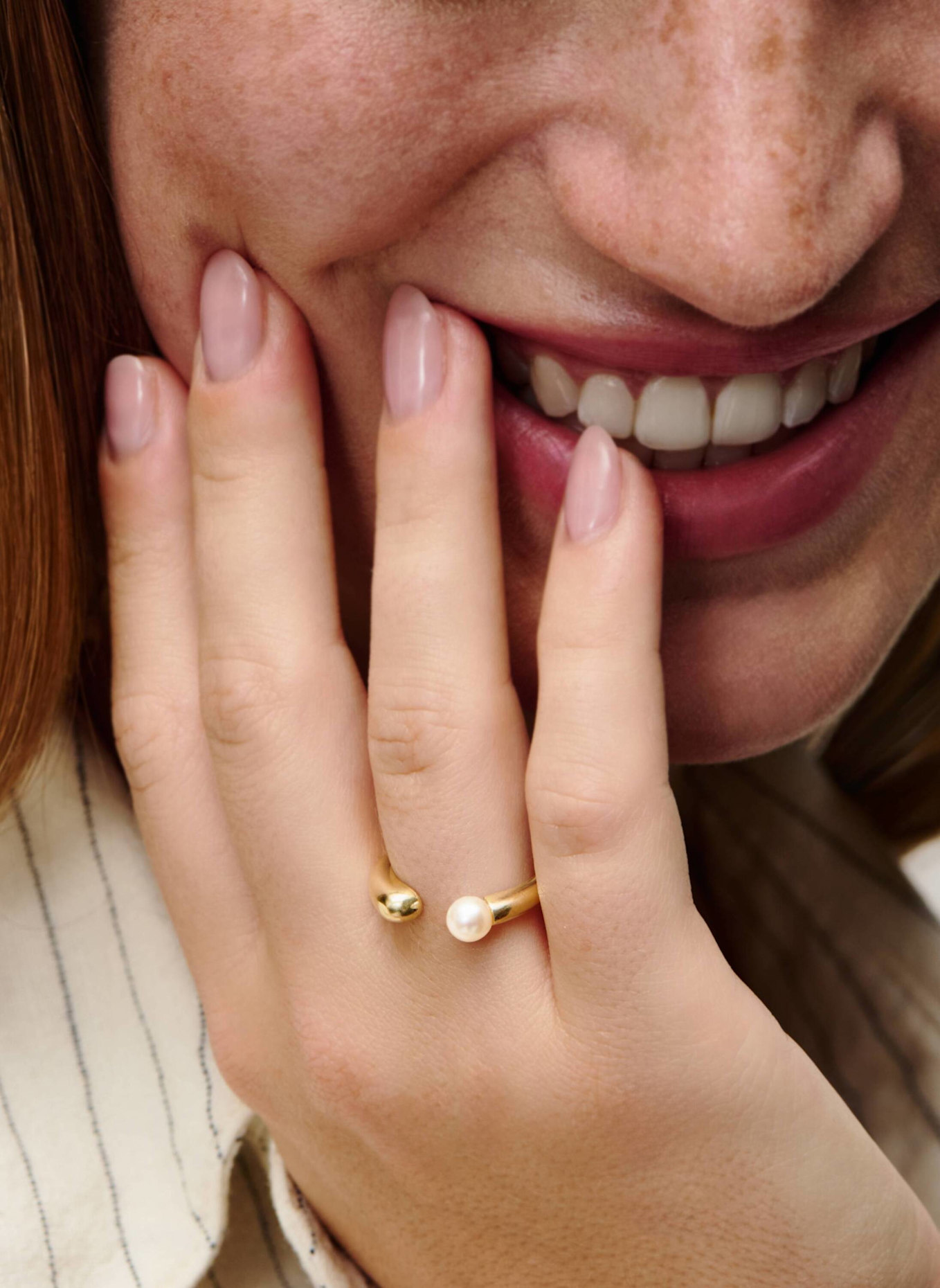 Pompidou Ringe LEONORA PEARL by GLAMBOU: GOLD