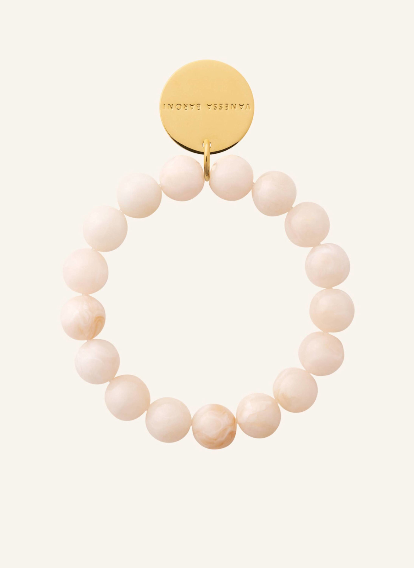 VANESSA BARONI Armbänder MINI BEADS FLEX BRACELET LATTE MARBLE by GLAMBOU: GOLD