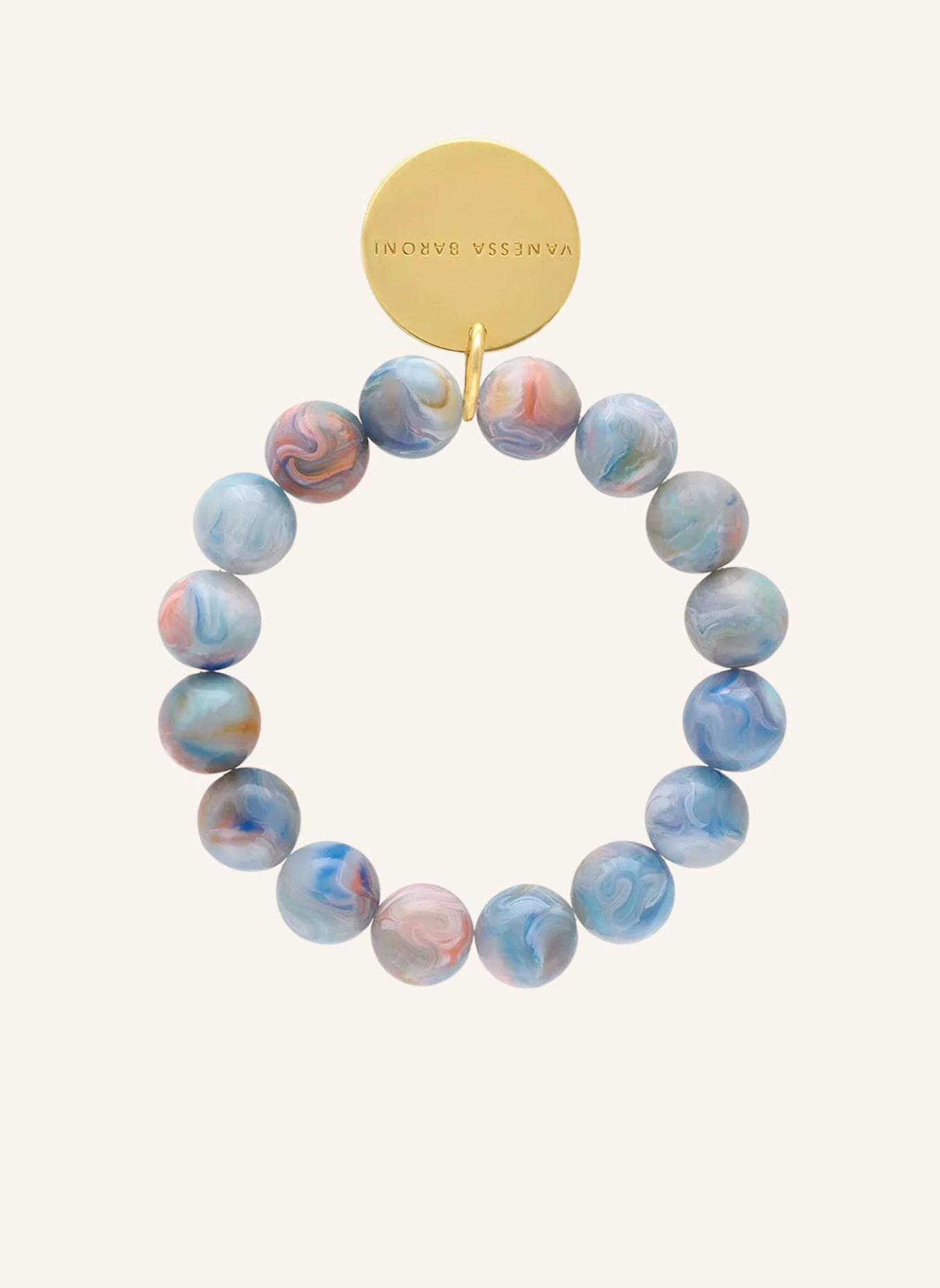 VANESSA BARONI Armbänder MINI BEADS FLEX BRACELET SEA WAVE by GLAMBOU: GOLD