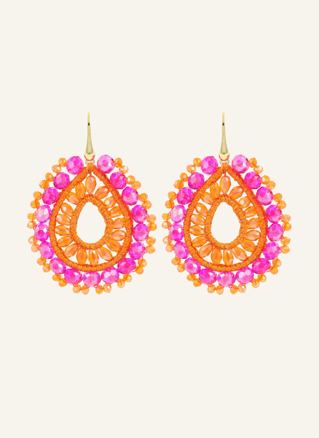 LOTT.gioielli Ohrhänger VOS CE SI OPEN DROP S IRR. STONES ORANGE/FUCHSIA #01-MG by GLAMBOU: GOLD