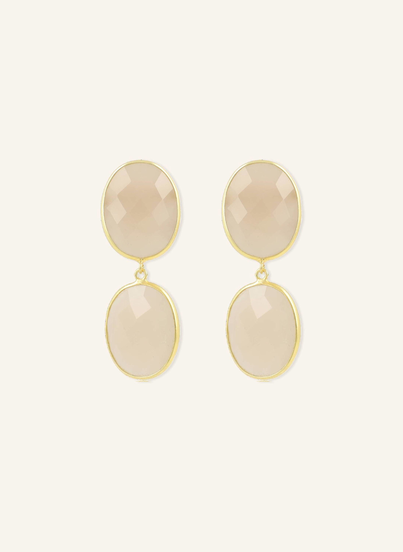 LOTT.gioielli Ohrhänger CAMILLE CE QU DOUBLE DROP M WITH PIN WARM BEIGE by GLAMBOU: GOLD