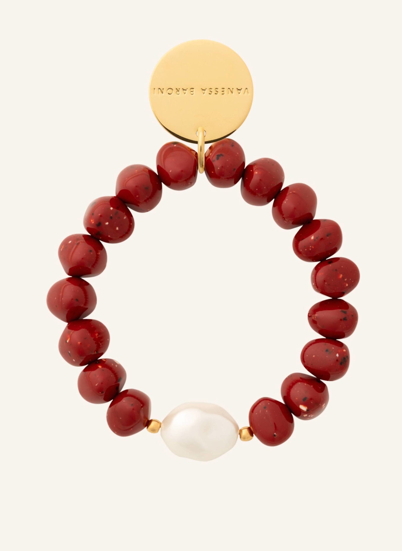 VANESSA BARONI Armbänder BEACH STONE FLEX BRACELET CORAL by GLAMBOU: GOLD