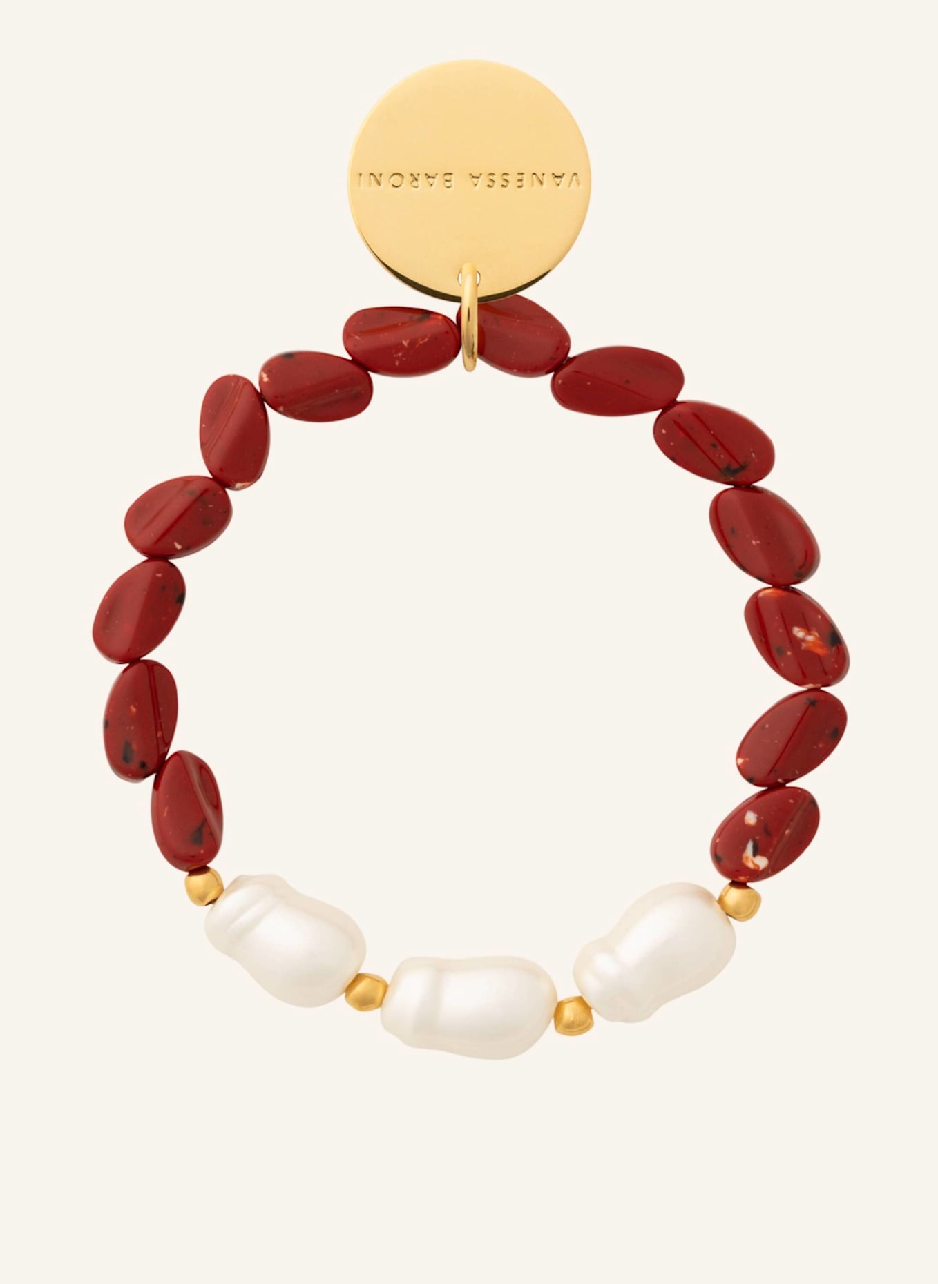 VANESSA BARONI Armbänder BEACH ORGANIC FLEX BRACELET CORAL by GLAMBOU: GOLD