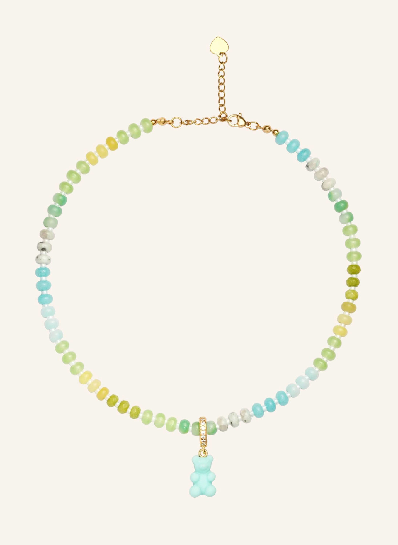 CRYSTAL HAZE Halsketten TROPICAL NOSTALGIA BEAR NECKLACE BLUE by GLAMBOU: GOLD