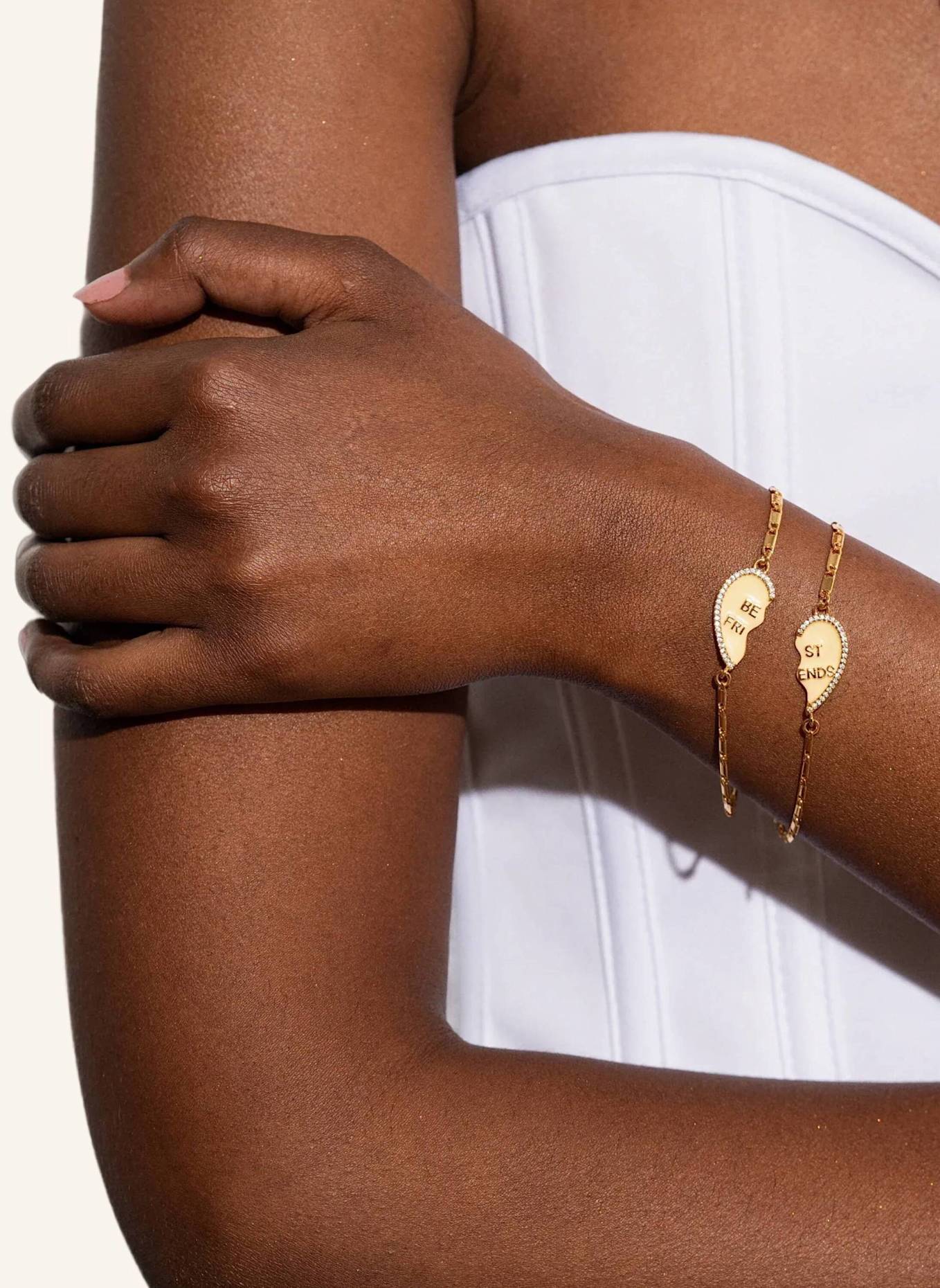 CRYSTAL HAZE Armbänder BEST FRIEND BRACELET BUTTER YELLOW by GLAMBOU: GOLD