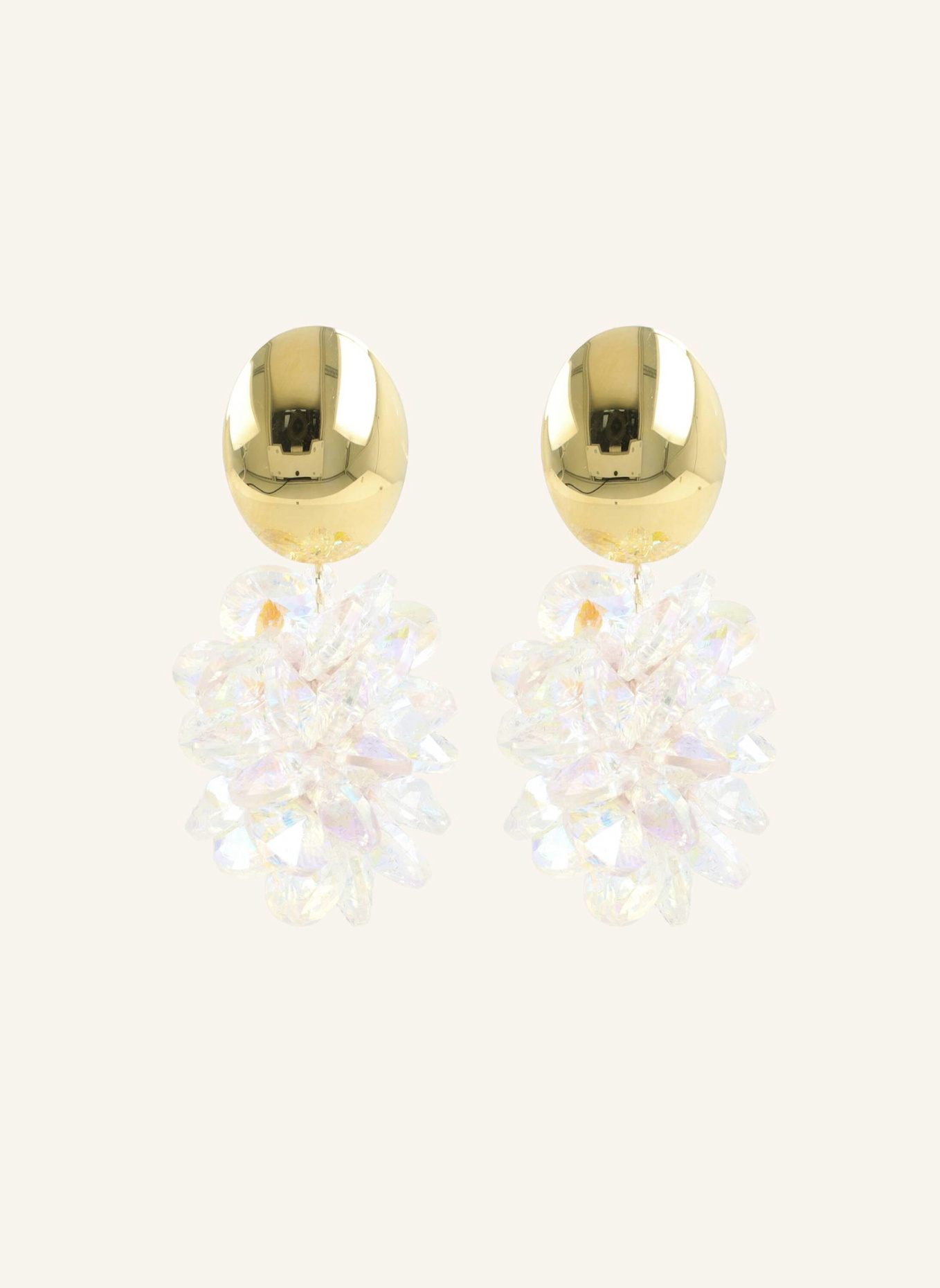 LOTT.gioielli Ohrhänger SOLEA THICK OVAL CRYSTAL SEQUINS HOLO POLISHED SILVER PIN by GLAMBOU: SILBER