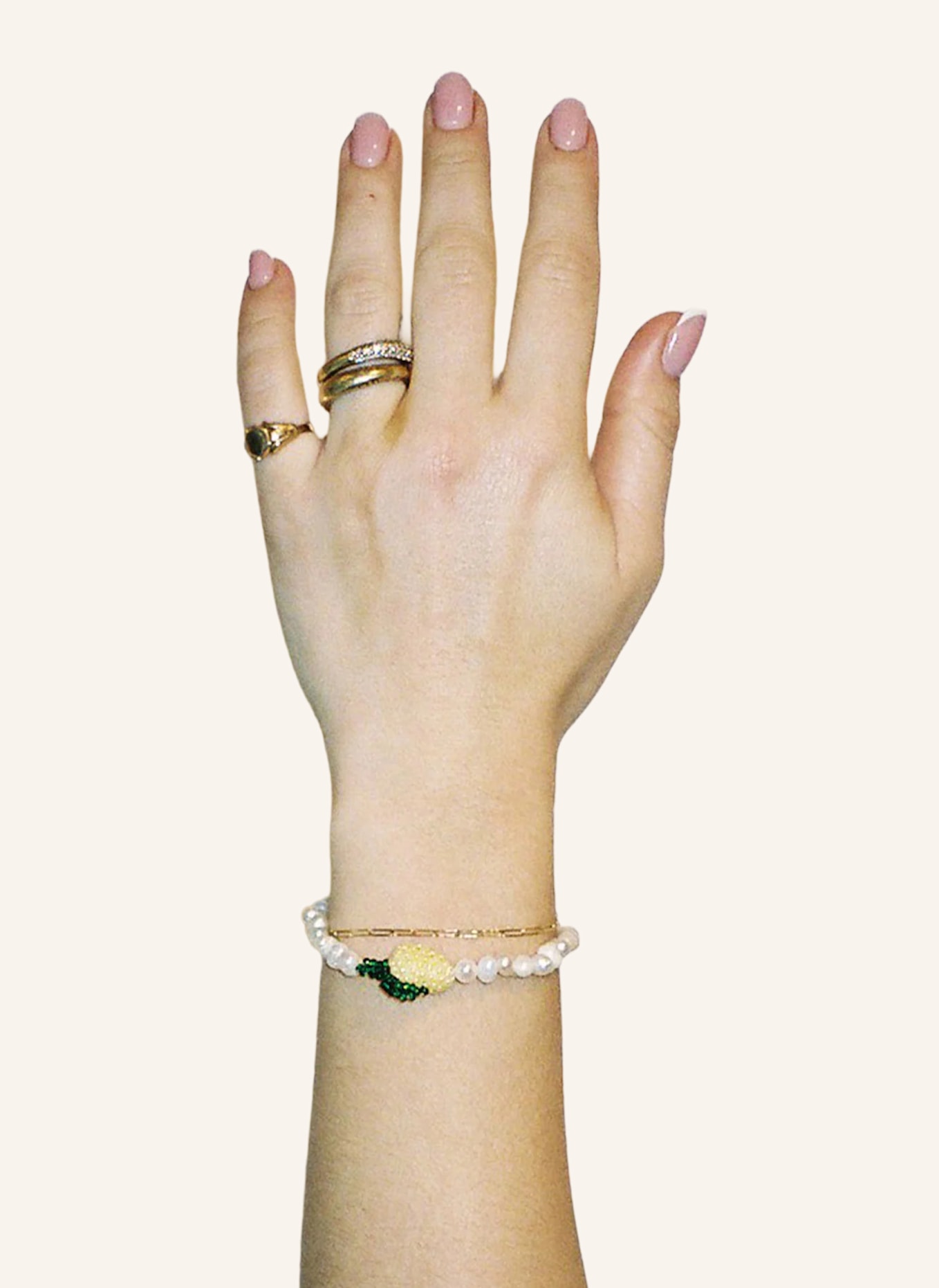 pura utz Armbänder PEARL LEMON BRACELET by GLAMBOU: GOLD
