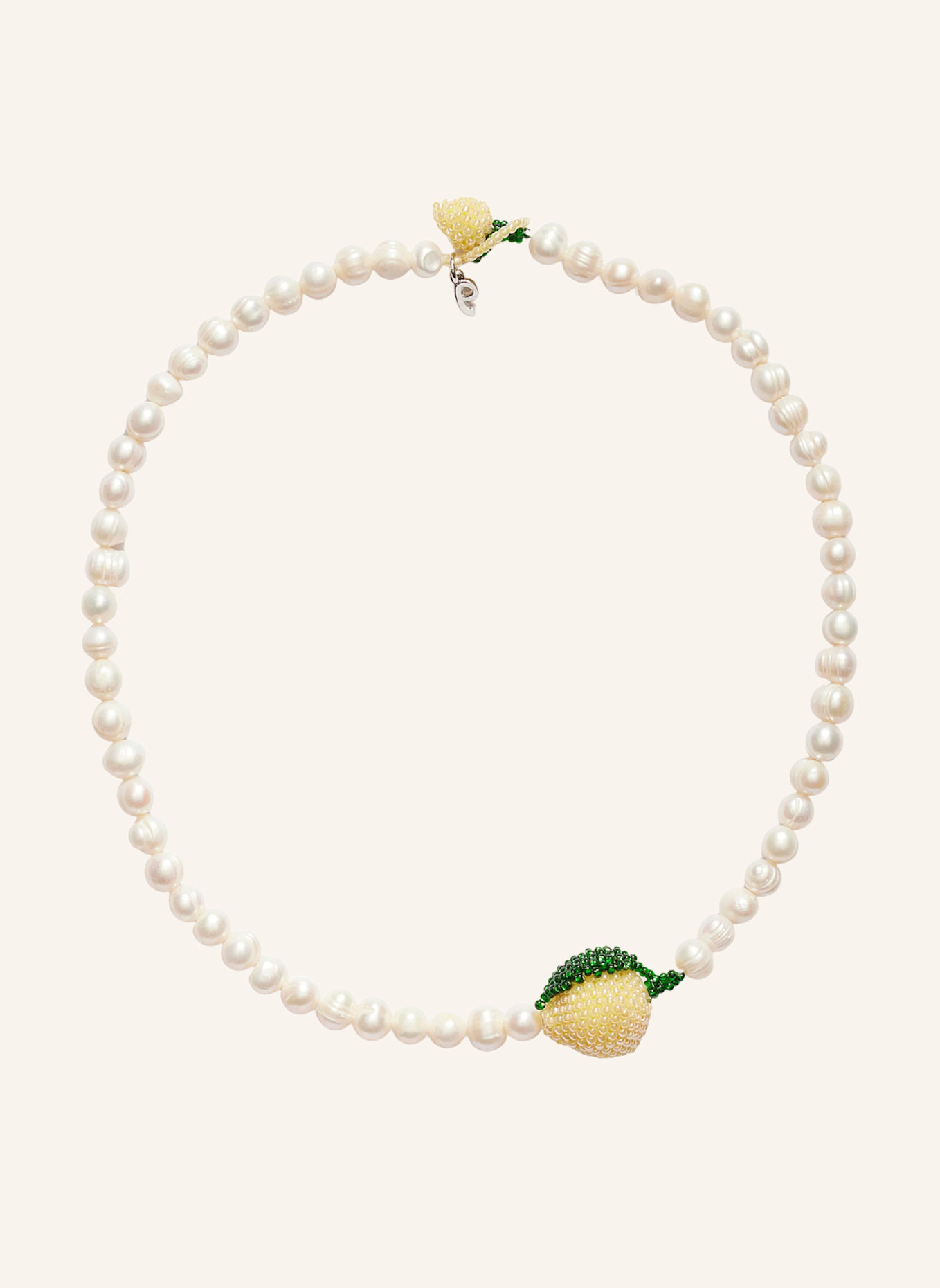 pura utz Halsketten PEARL LEMON NECKLACE by GLAMBOU: SILBER