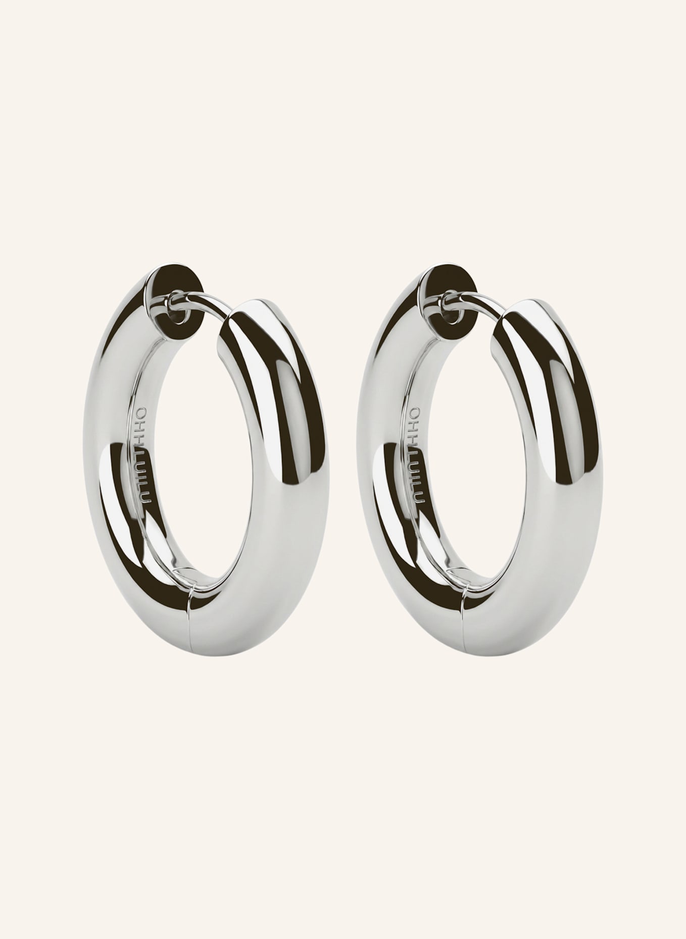 OHH LUILU Creolen MAXI SOLID HOOPS by GLAMBOU: SILBER