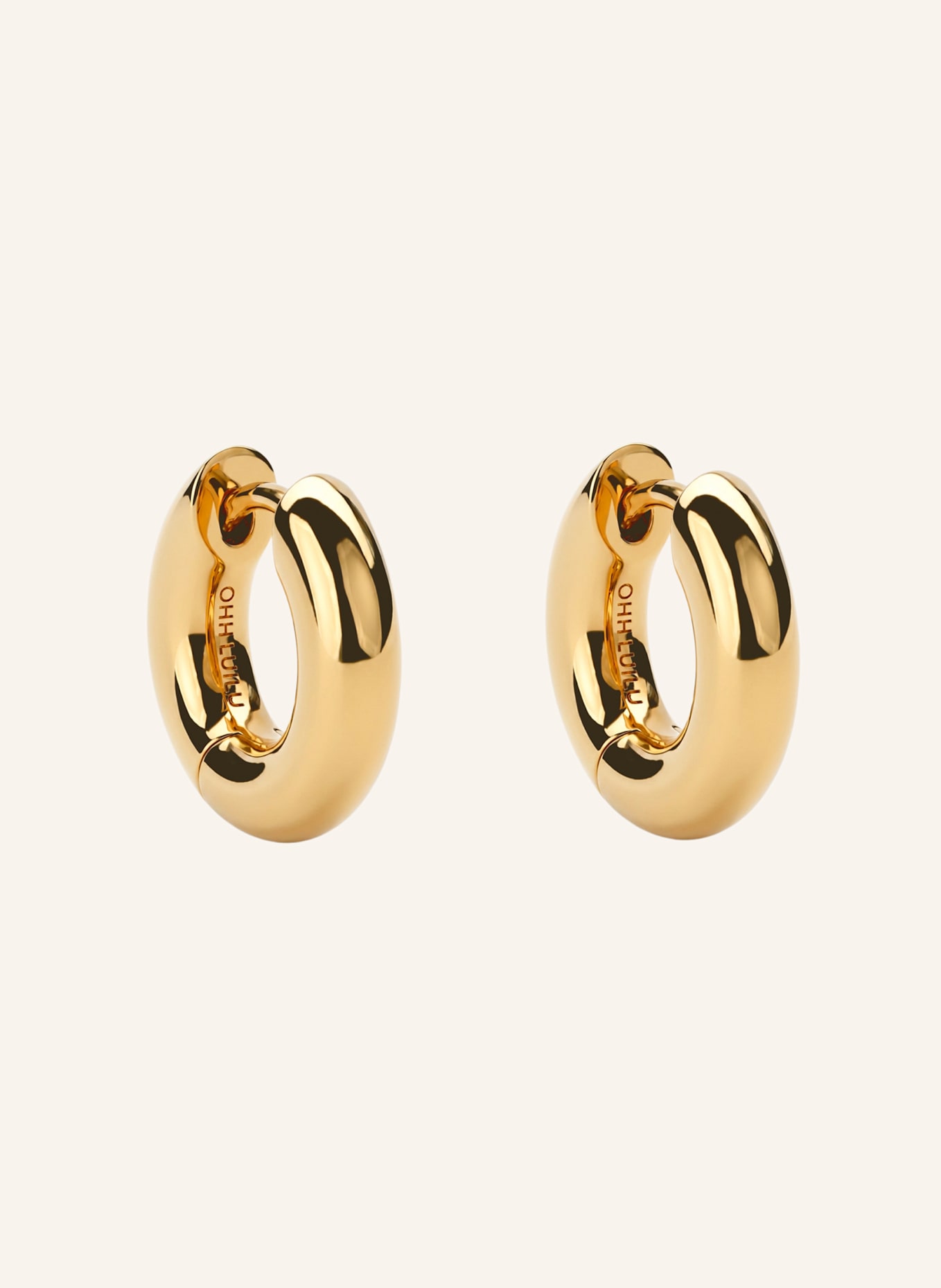 OHH LUILU Creolen MINI SOLID HOOPS by GLAMBOU: GOLD