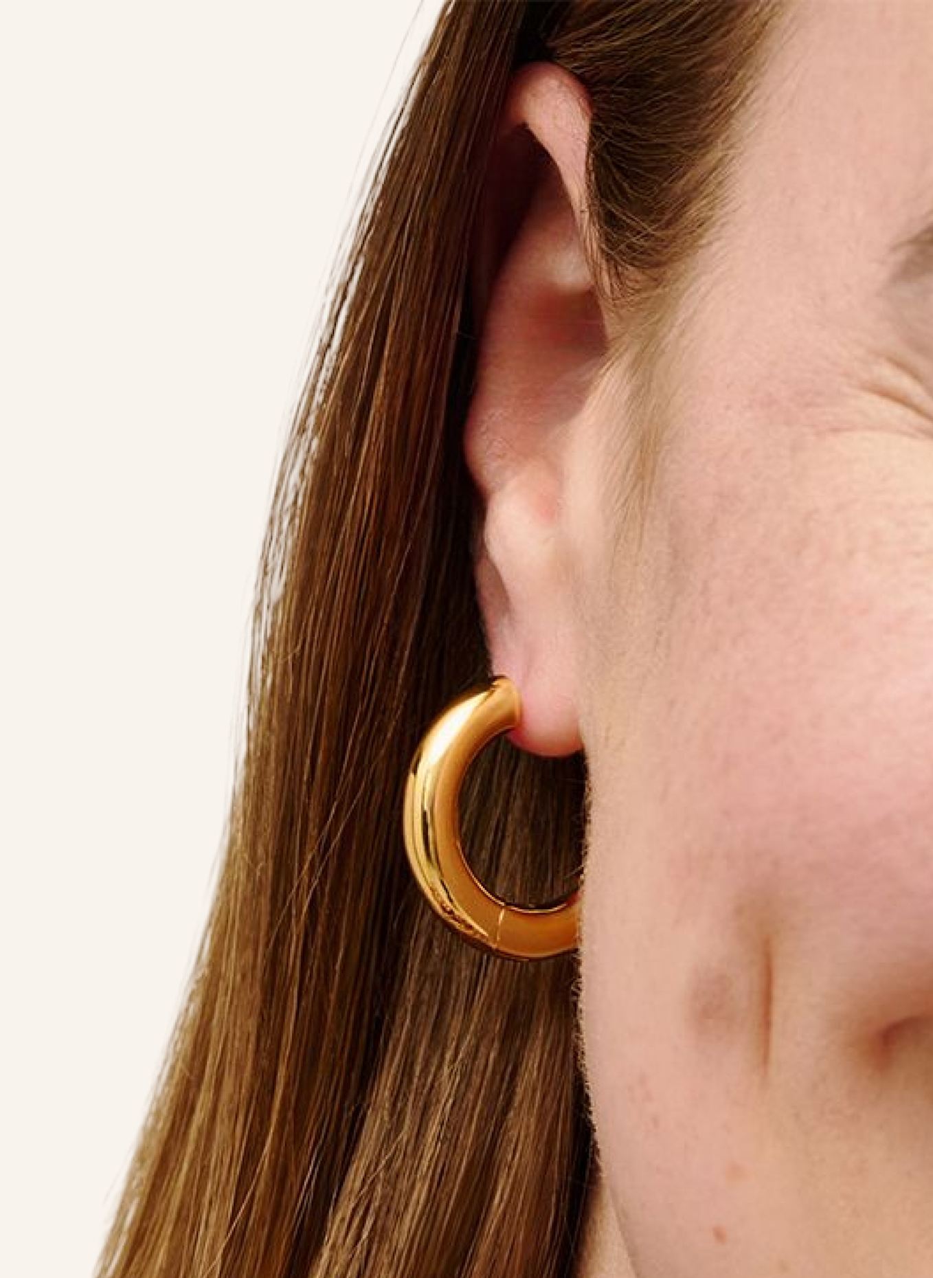 OHH LUILU Creolen MAXI SOLID HOOPS by GLAMBOU: GOLD