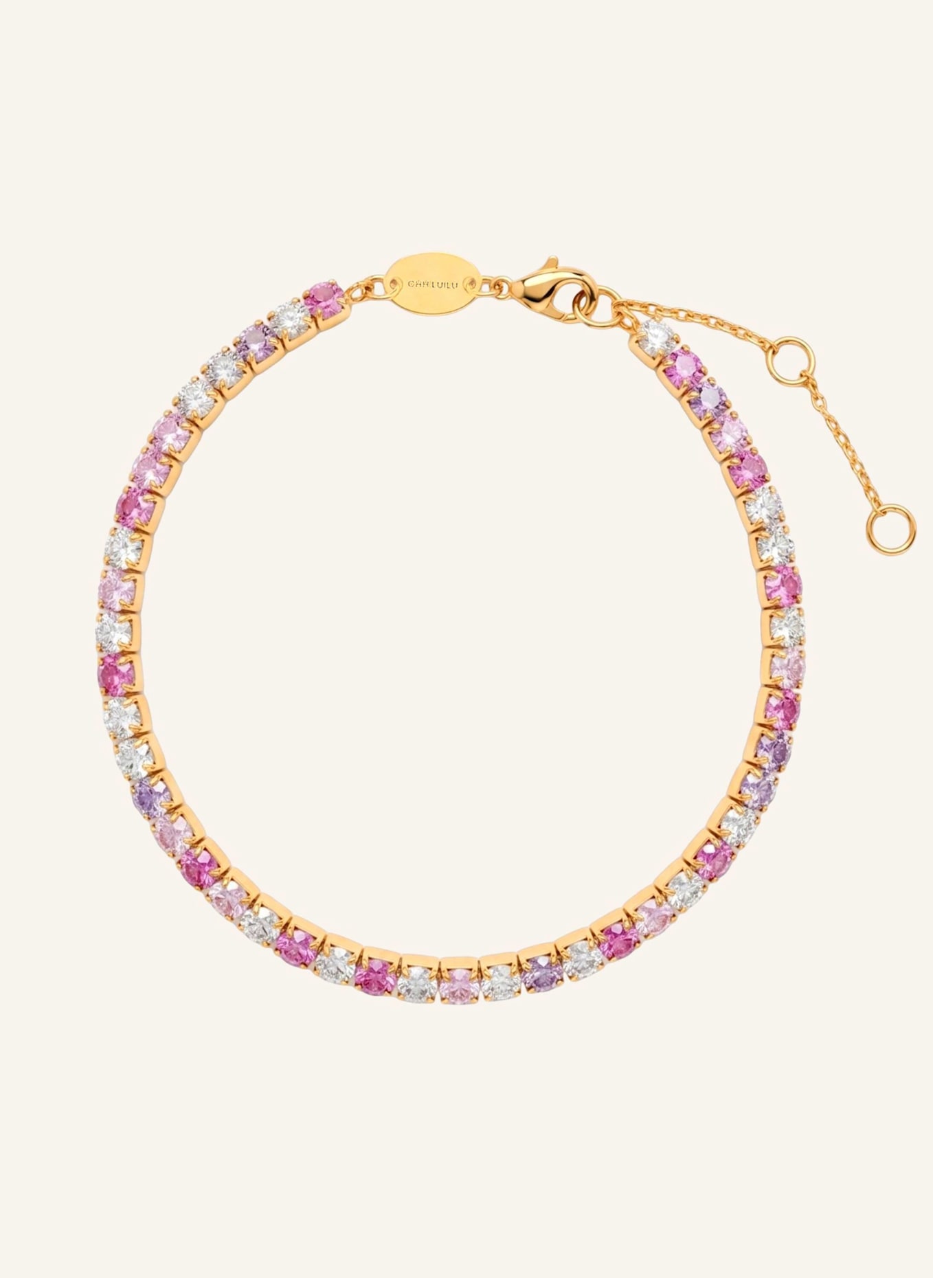 OHH LUILU Armbänder TENNIS SUNSET PINK by GLAMBOU: GOLD