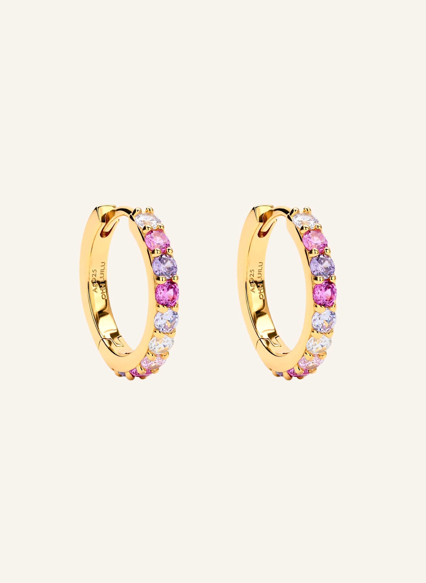 OHH LUILU Creolen TENNIS SUNSET PINK by GLAMBOU: GOLD