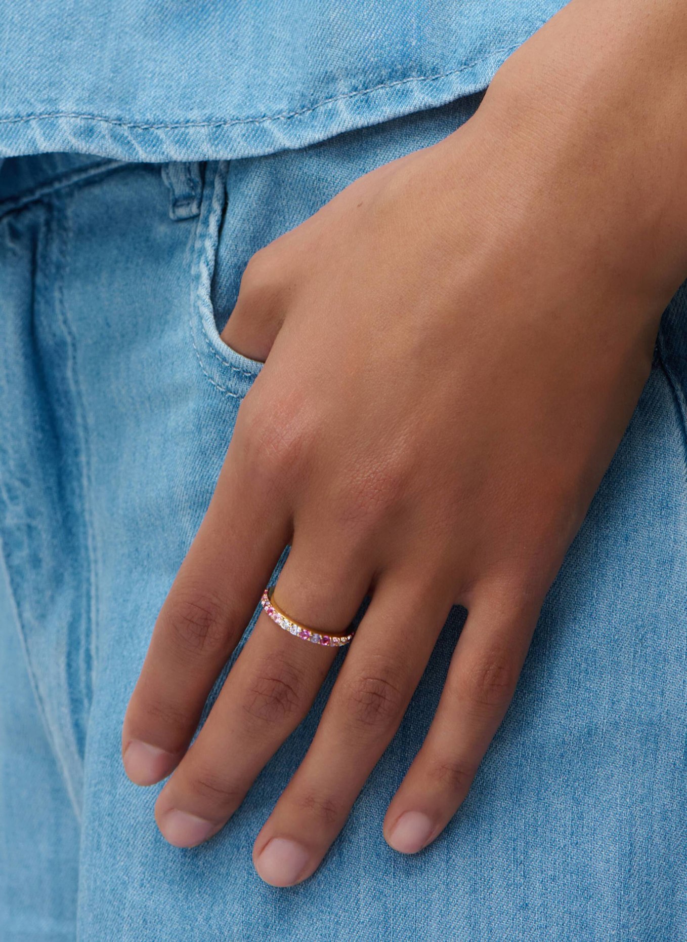 OHH LUILU Ringe TENNIS SUNSET PINK by GLAMBOU: GOLD