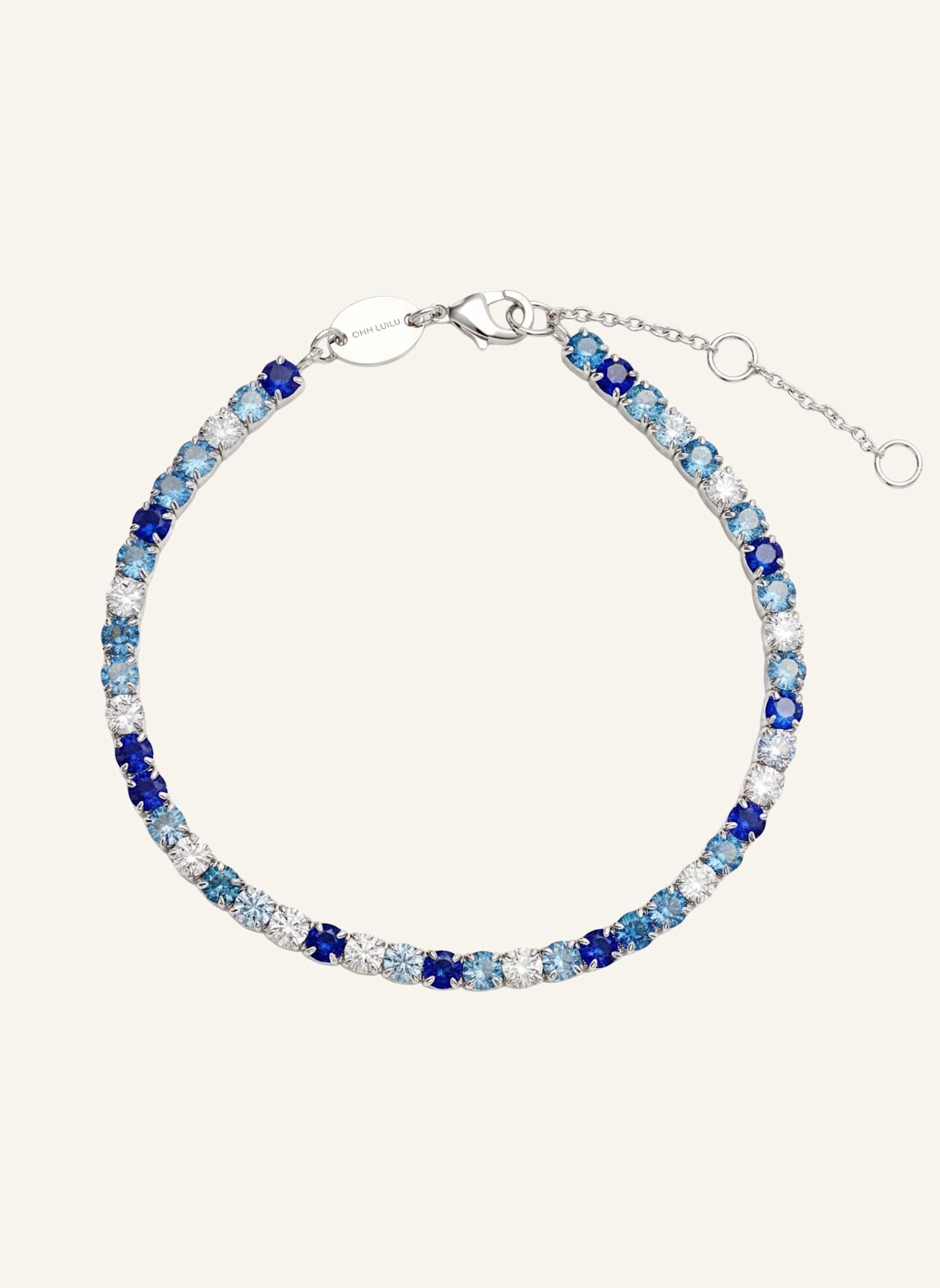 OHH LUILU Armbänder TENNIS BLUE GRADIENT by GLAMBOU: SILBER