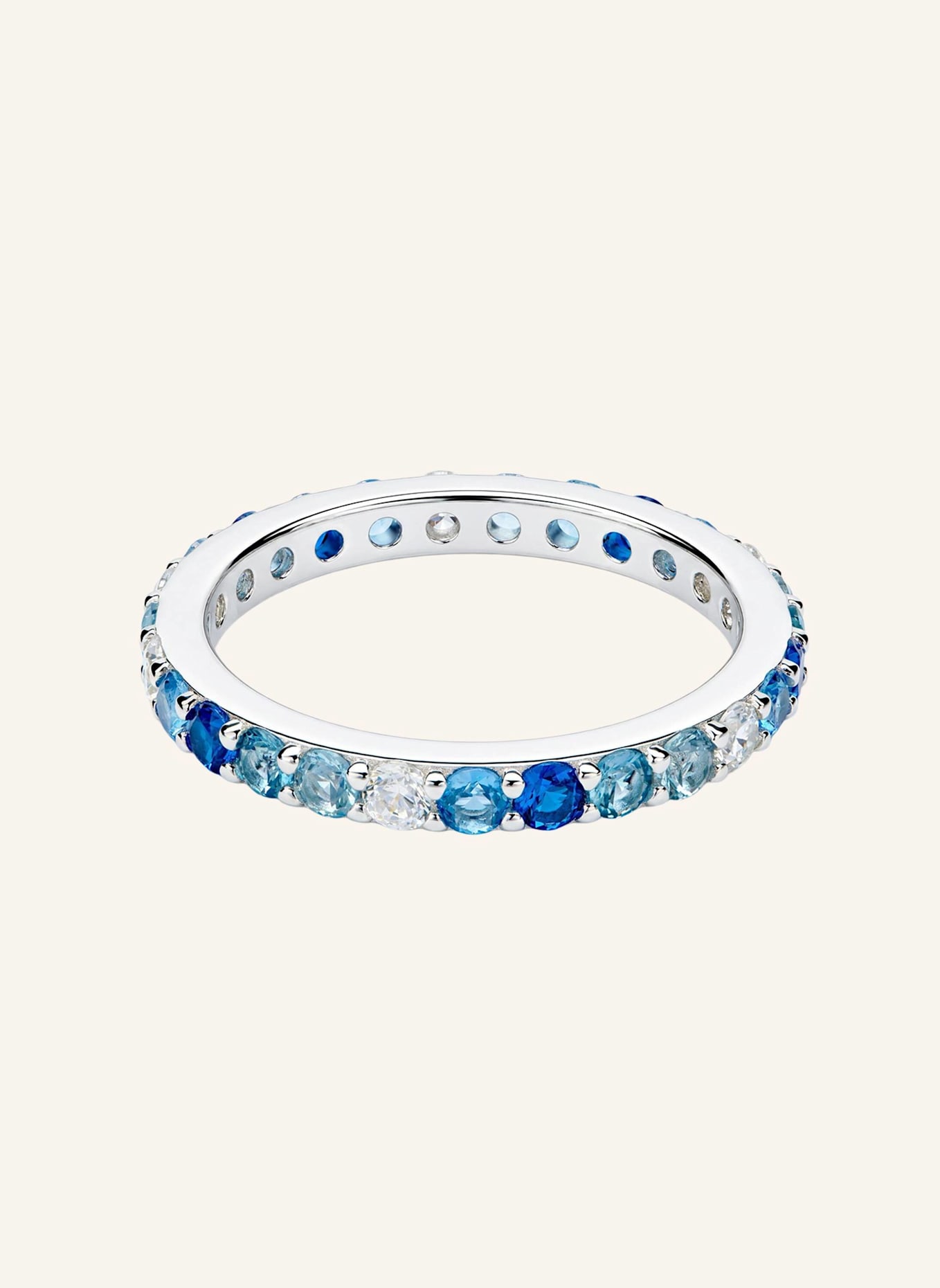 OHH LUILU Ringe TENNIS BLUE GRADIENT by GLAMBOU: SILBER