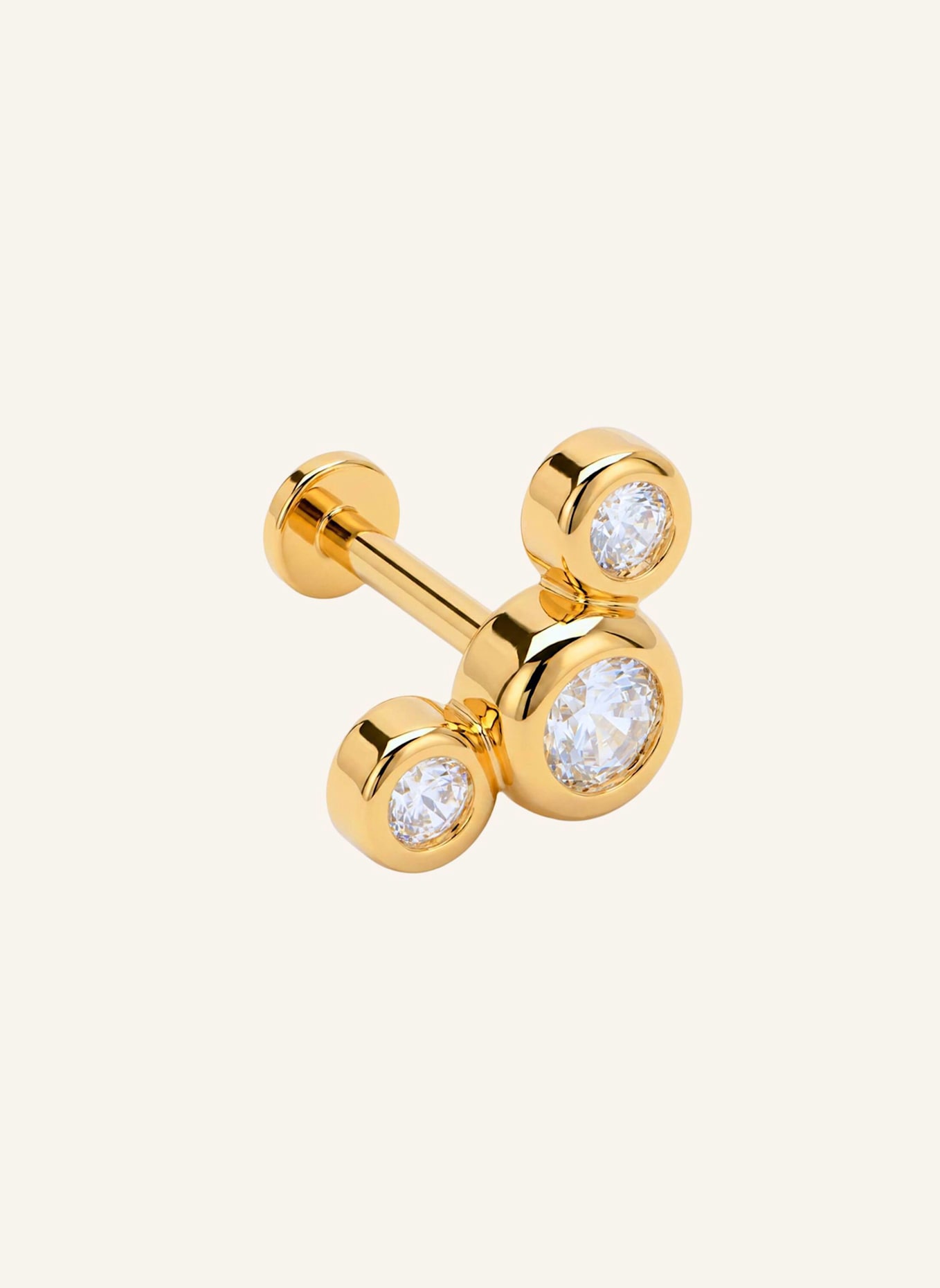 OHH LUILU Ohrstecker CRYSTAL CIRCLES PIERCING by GLAMBOU: GOLD