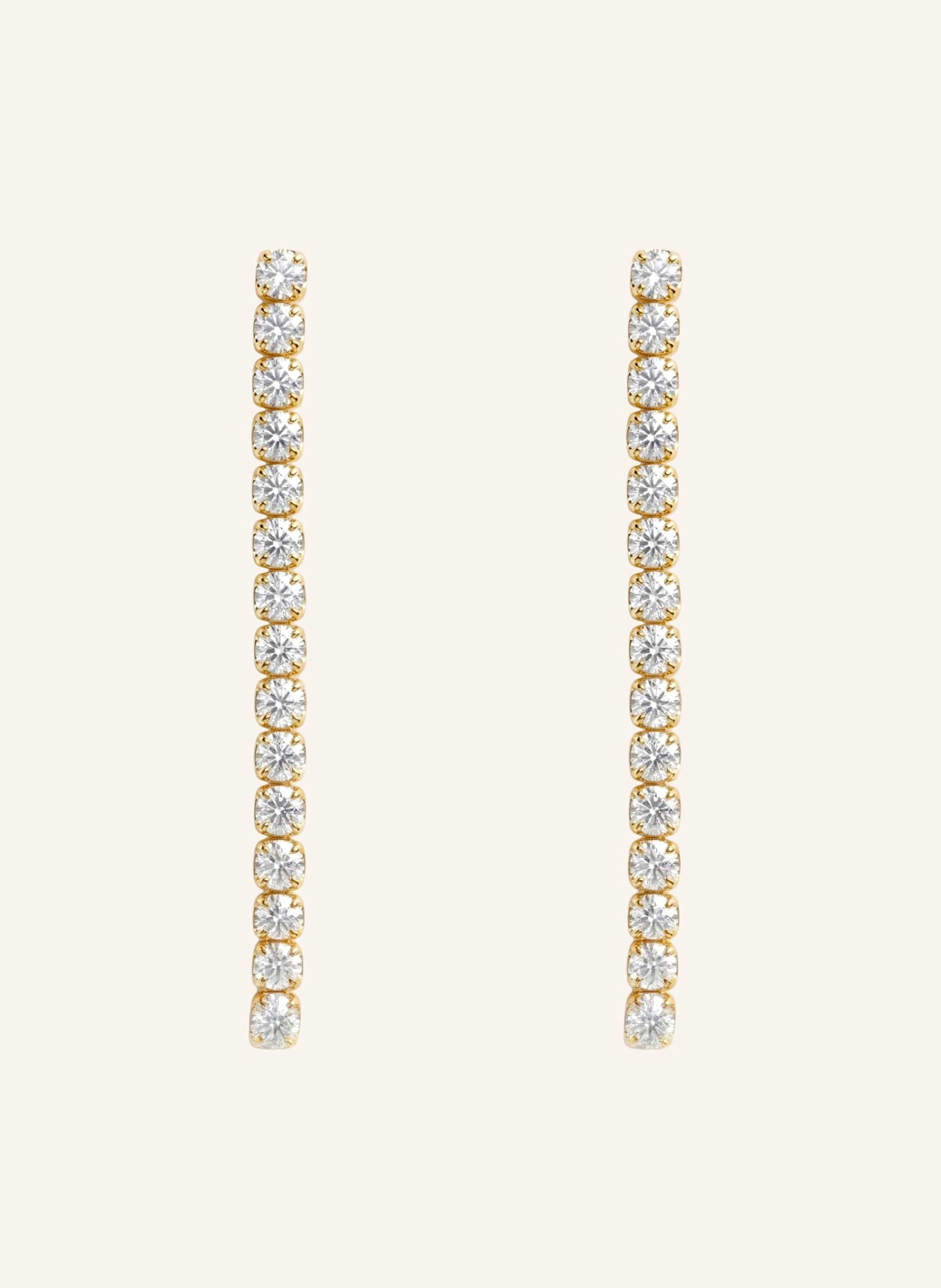 OHH LUILU Ohrhänger TENNIS EARRINGS WHITE by GLAMBOU: GOLD