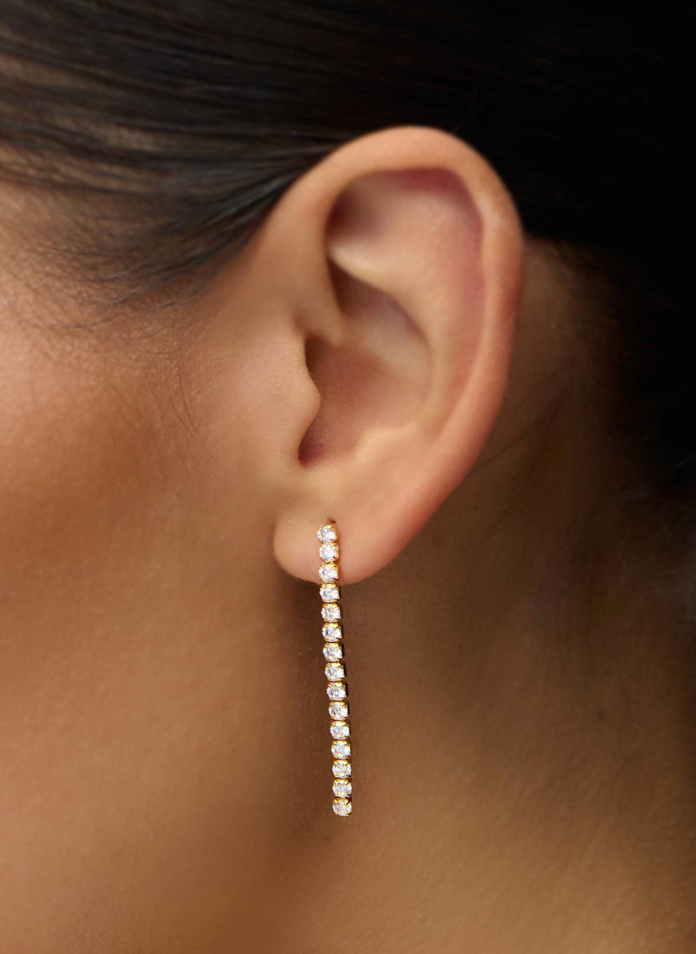 OHH LUILU Ohrhänger TENNIS EARRINGS WHITE by GLAMBOU: GOLD