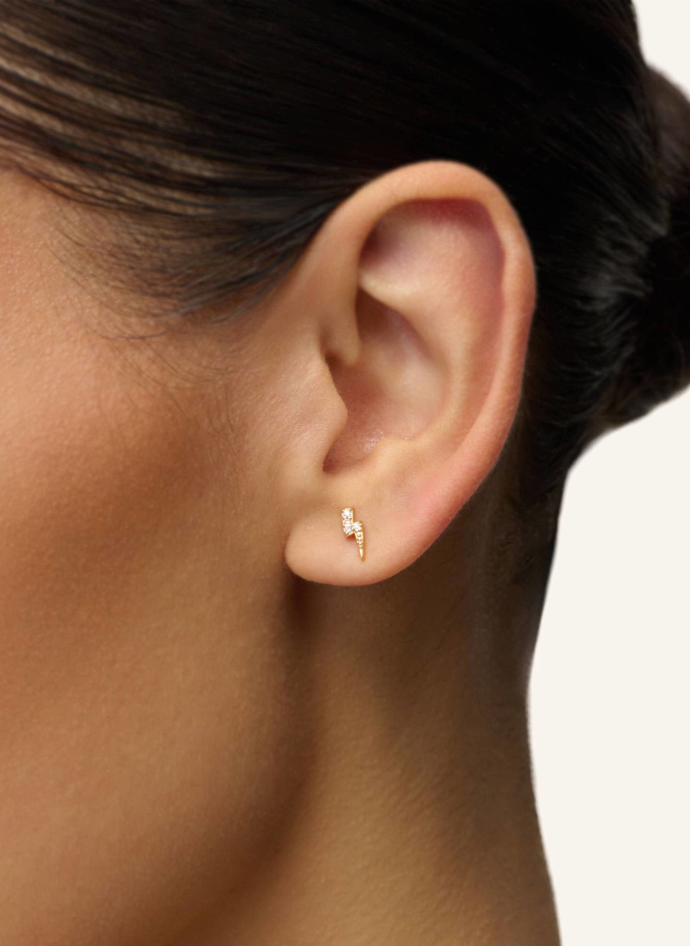 OHH LUILU Ohrstecker LIGHTNING BOLT PIERCING by GLAMBOU: GOLD