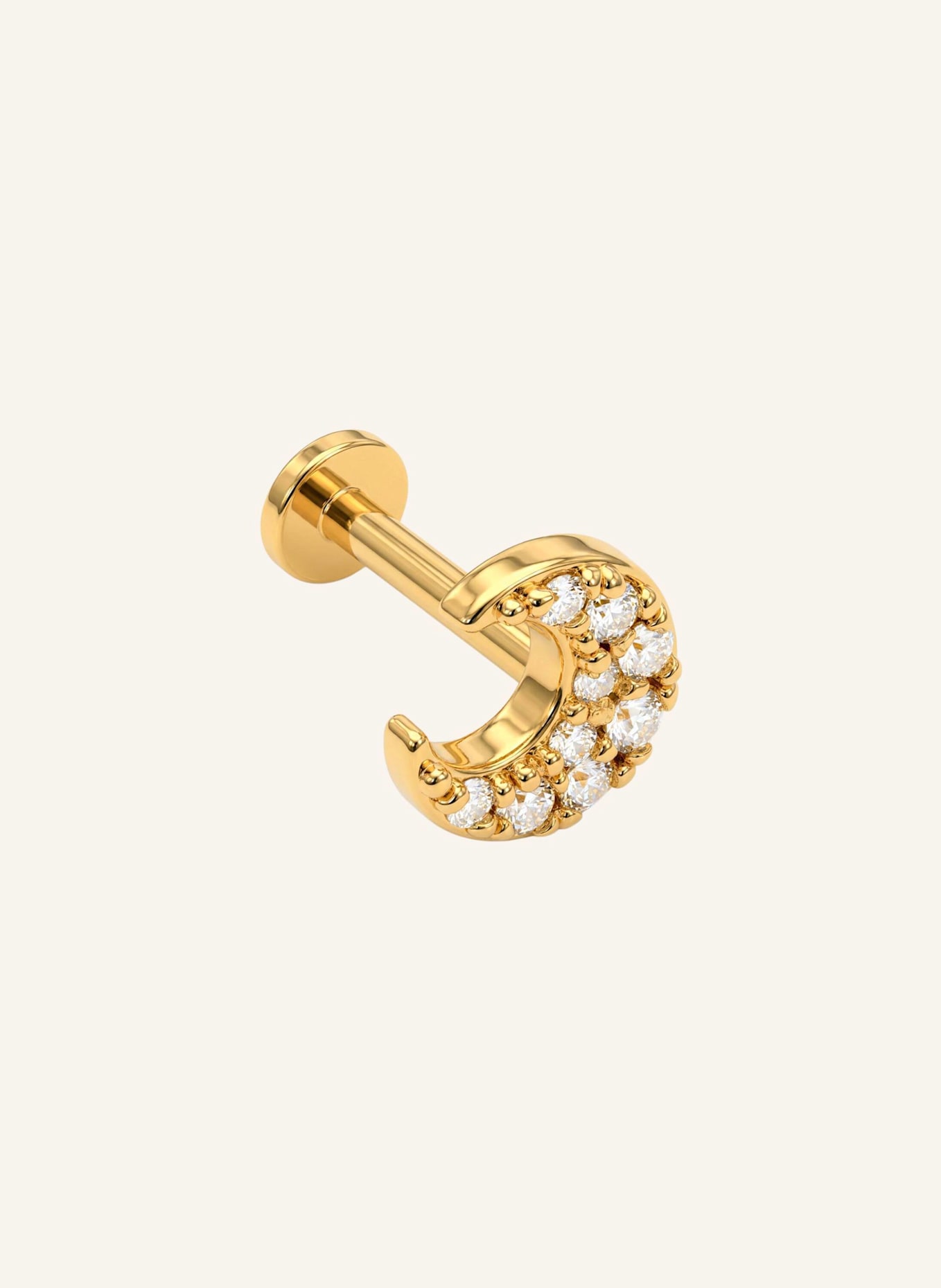 OHH LUILU Ohrstecker HALF MOON PIERCING by GLAMBOU: GOLD