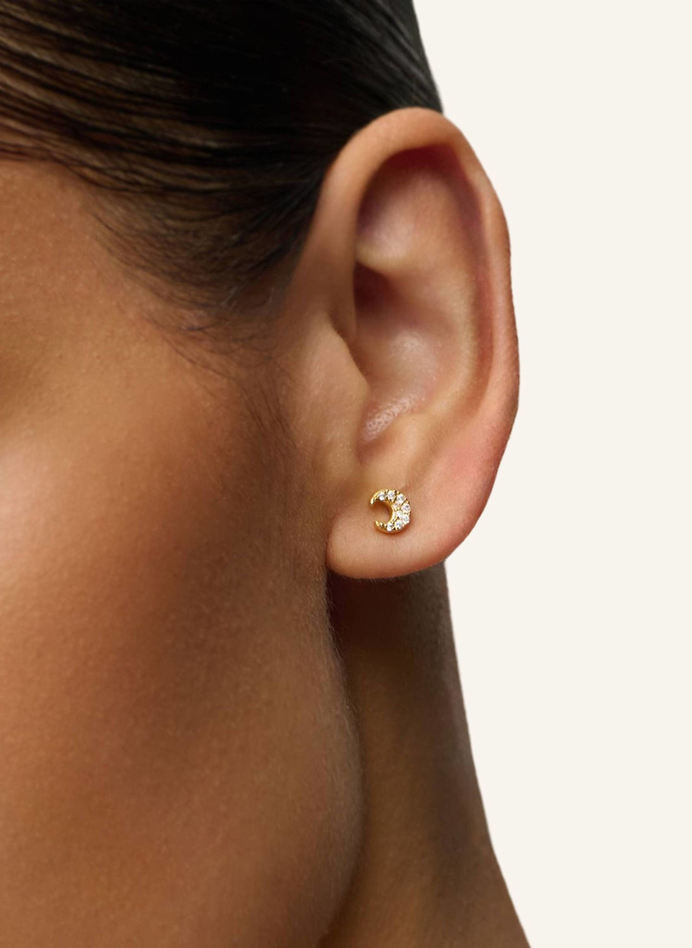 OHH LUILU Ohrstecker HALF MOON PIERCING by GLAMBOU: GOLD