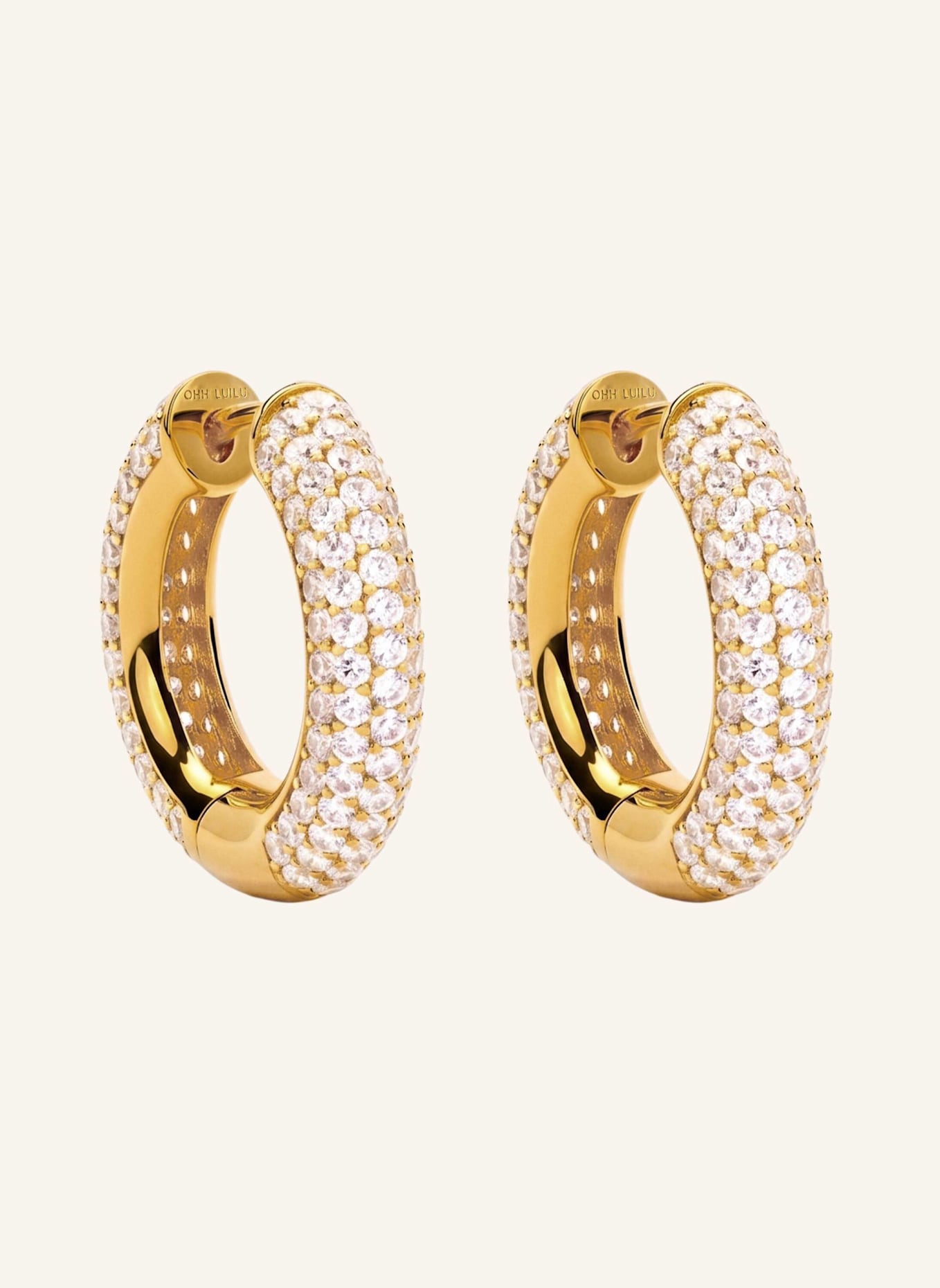 OHH LUILU Creolen MAXI DISCO HOOPS by GLAMBOU: GOLD