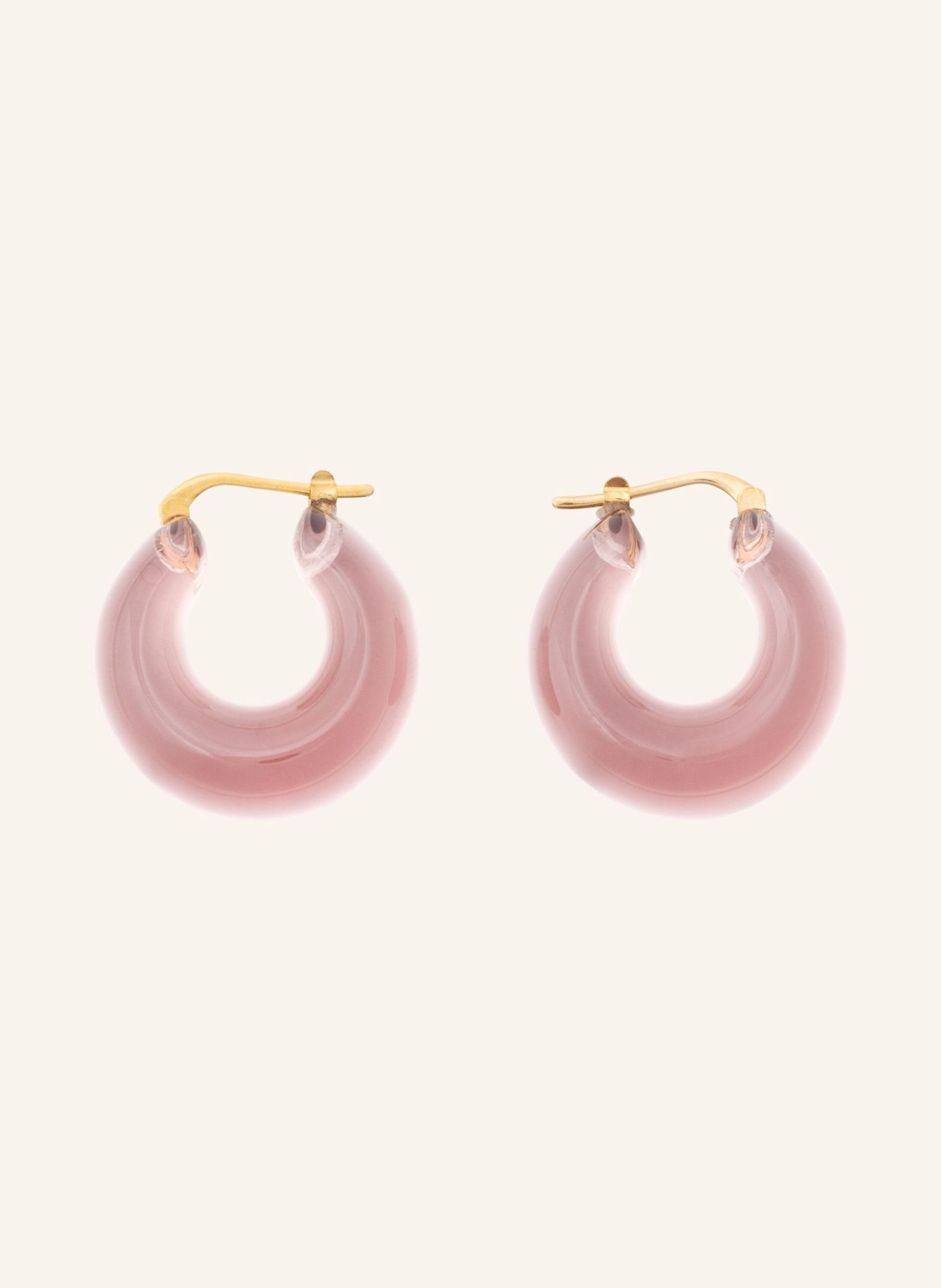 VANESSA BARONI Creolen CIRCLET CLEAR TAUPE by GLAMBOU: GOLD