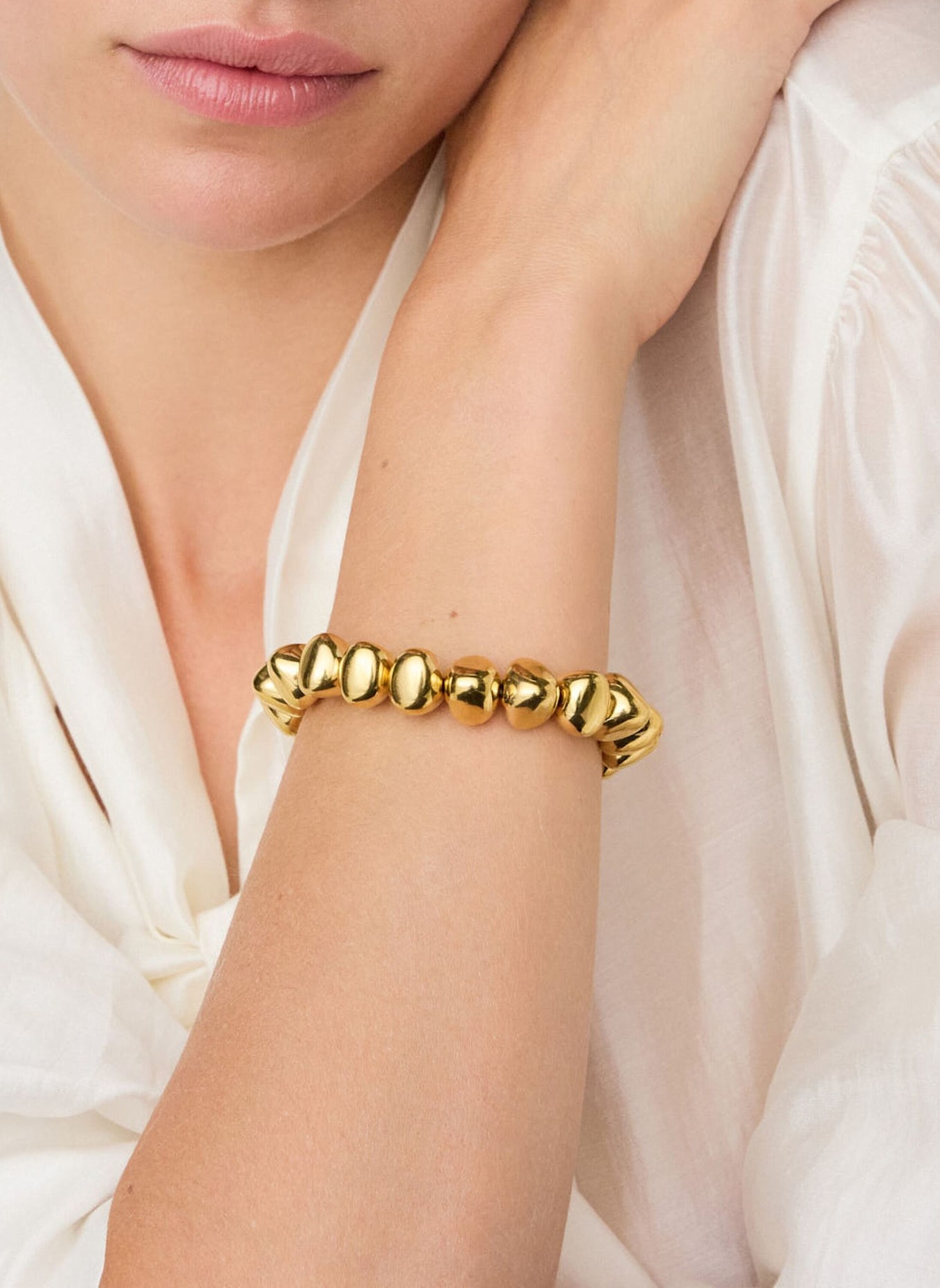 VANESSA BARONI Armbänder MINI STONE FLEX GOLD by GLAMBOU: GOLD