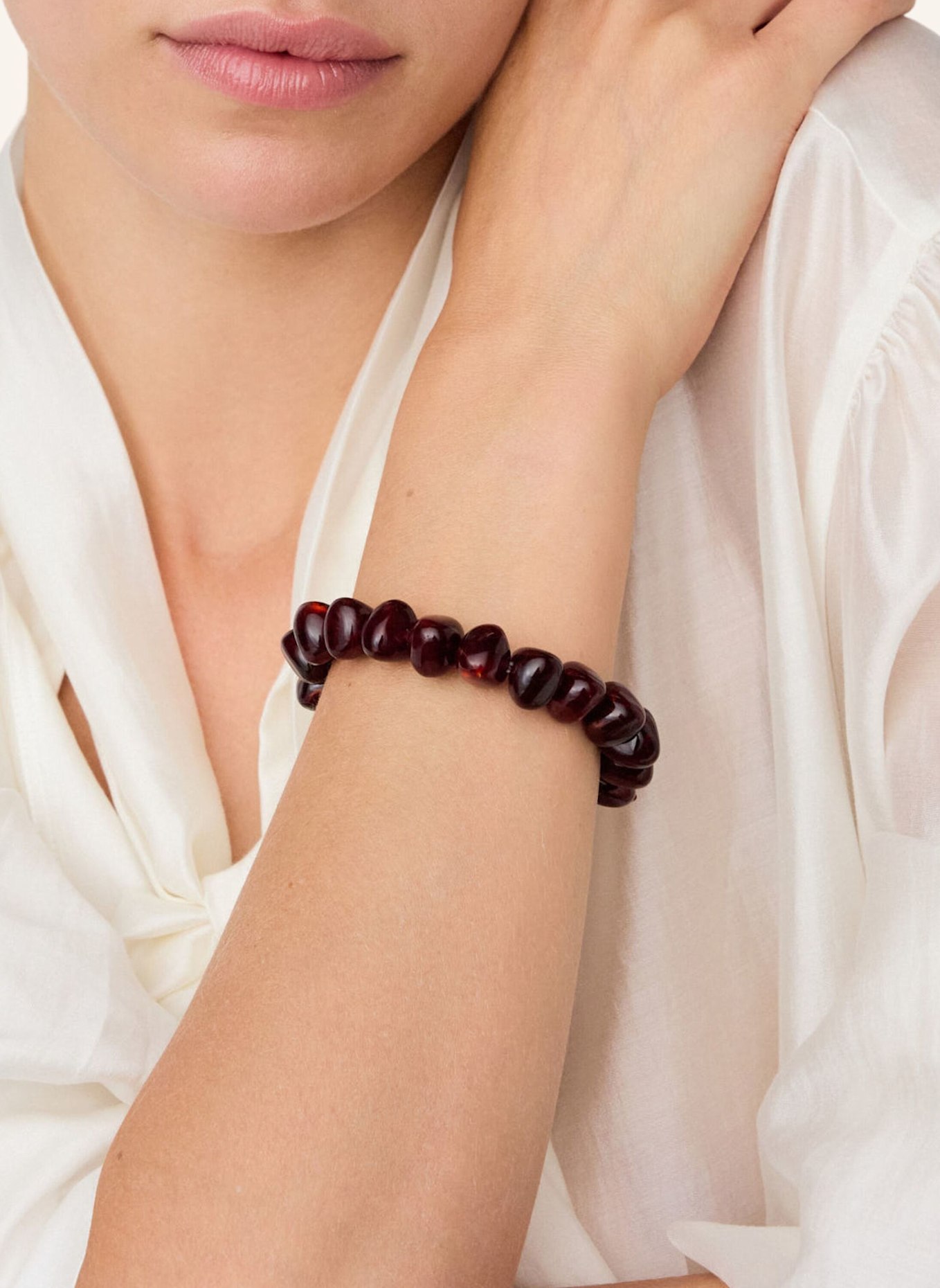 VANESSA BARONI ArmbänderArmbänder MINI STONE FLEX BORDEAUX MARBLE by GLAMBOU: GOLD