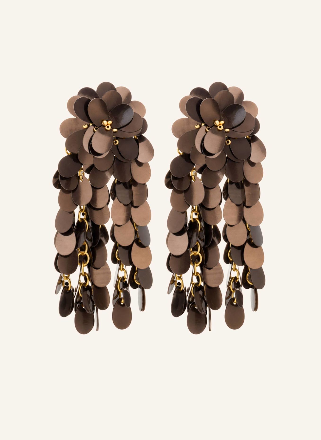 LOTT.gioielli Ohrhänger VEDA CE SQ SEQUIN DROP RAIN FALL L BROWN by GLAMBOU: GOLD