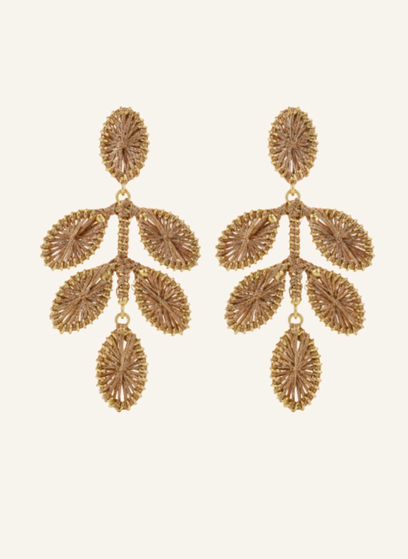 LOTT.gioielli Ohrhänger BEATRICE CE SI FLOWER LEAFS M CHAMPAGNE by GLAMBOU: GOLD