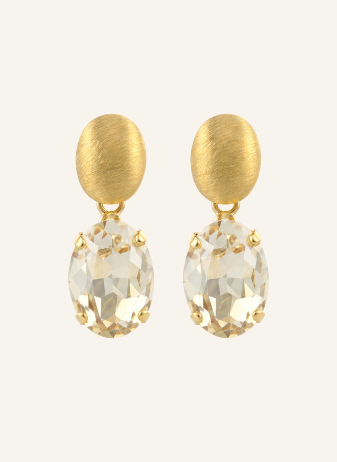 LOTT.gioielli Ohrhänger DAAN CE SW OVAL STRASS PENDANT M GOLDEN SHADOW by GLAMBOU: GOLD
