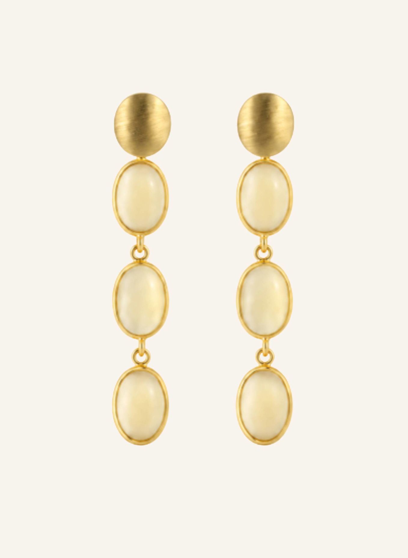 LOTT.gioielli 101400002614 APRIL CE QU THREE FRAMED STONES WAX MIX by GLAMBOU: GOLD