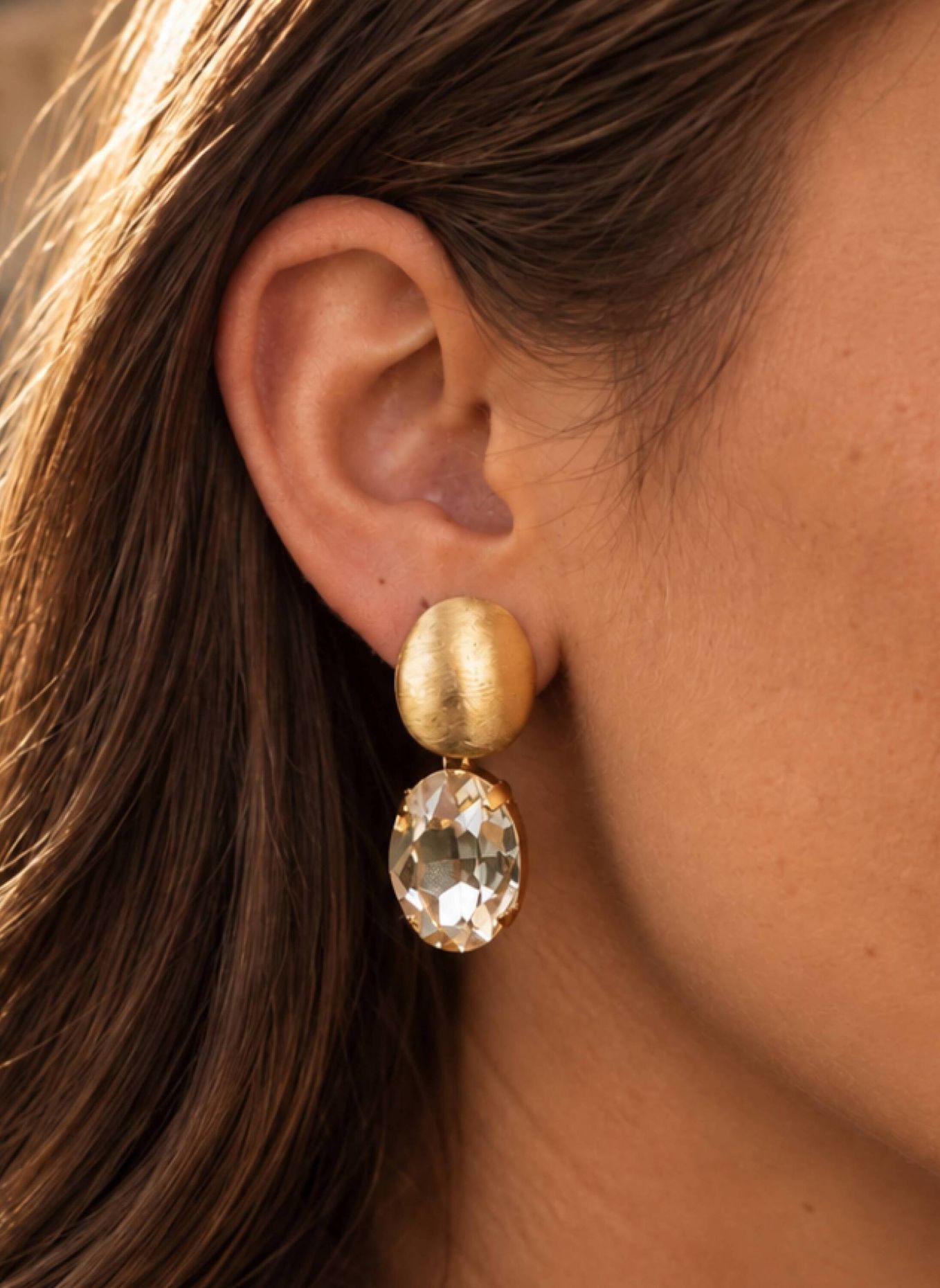 LOTT.gioielli Ohrhänger DAAN CE SW OVAL STRASS PENDANT M GOLDEN SHADOW by GLAMBOU: GOLD
