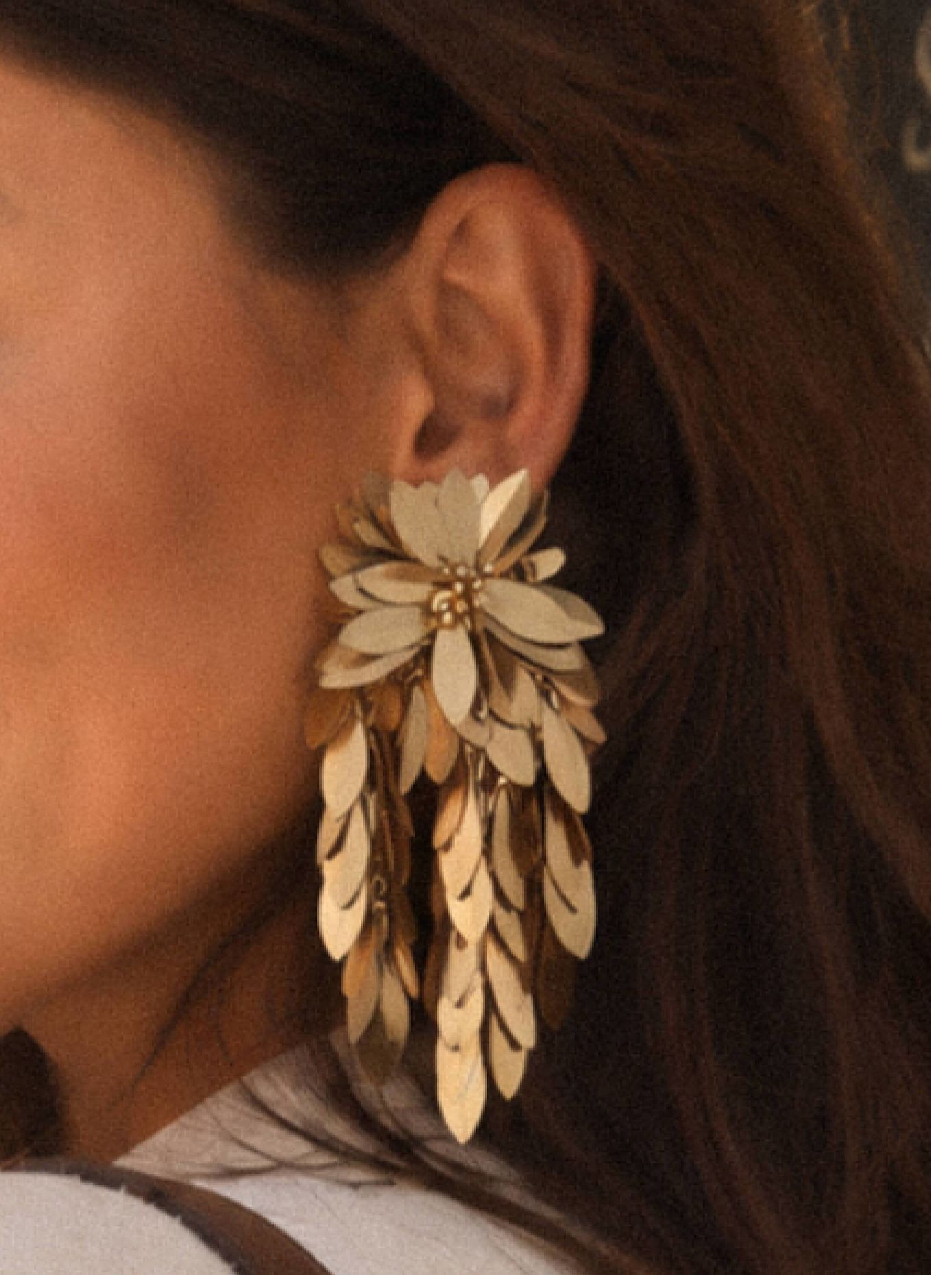 LOTT.gioielli Ohrhänger AZARIA CE SQ SEQUIN FLOWER FALL PREMIUM L COPPER by GLAMBOU: GOLD