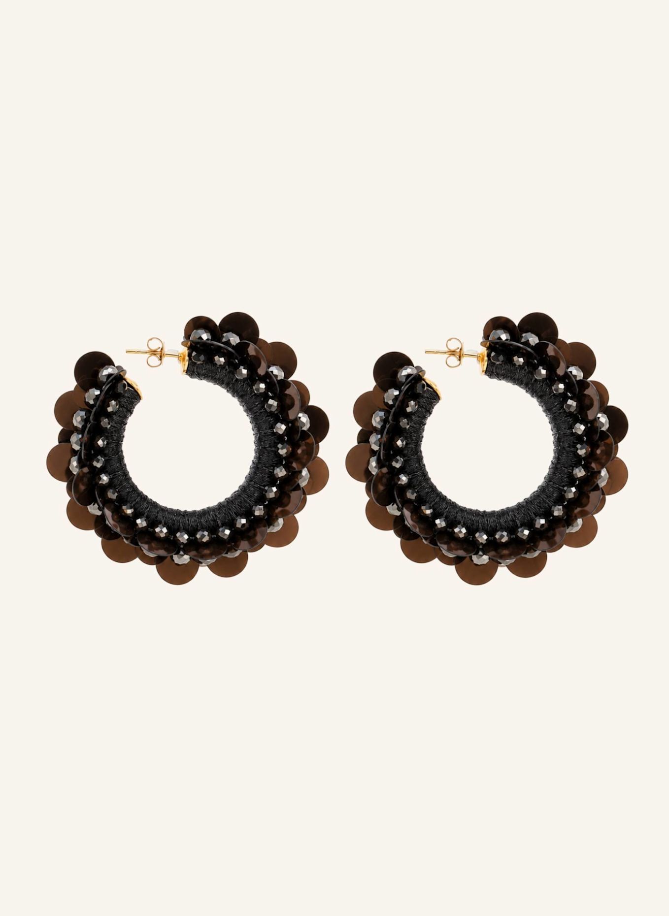 LOTT.gioielli Creolen VELINA CE SQ SEQUINS M BROWN by GLAMBOU: GOLD