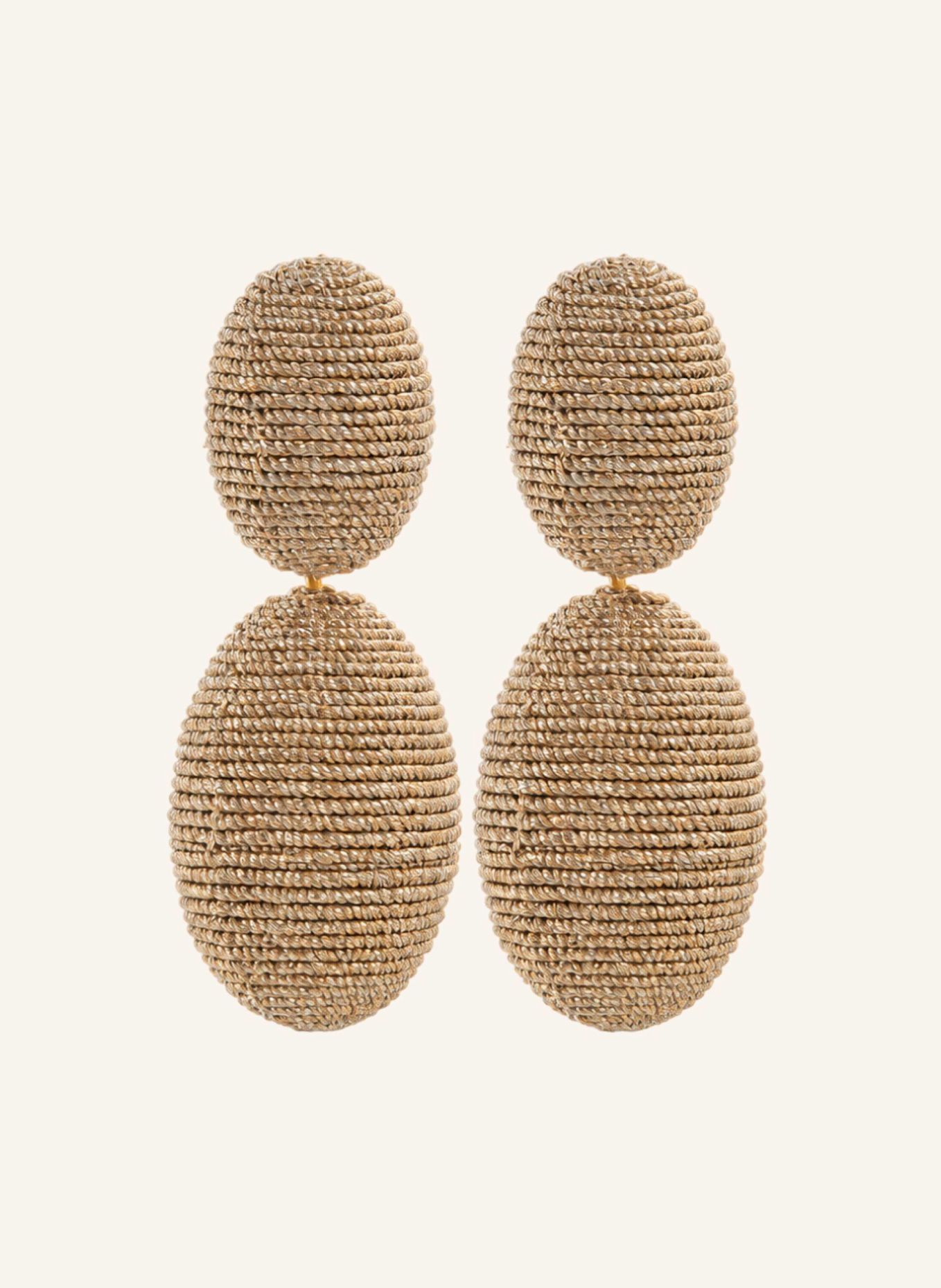 LOTT.gioielli Ohrhänger MARIELLE CE SI DOUBLE BRAIDED OVAL M CHAMPAGNE by GLAMBOU: GOLD