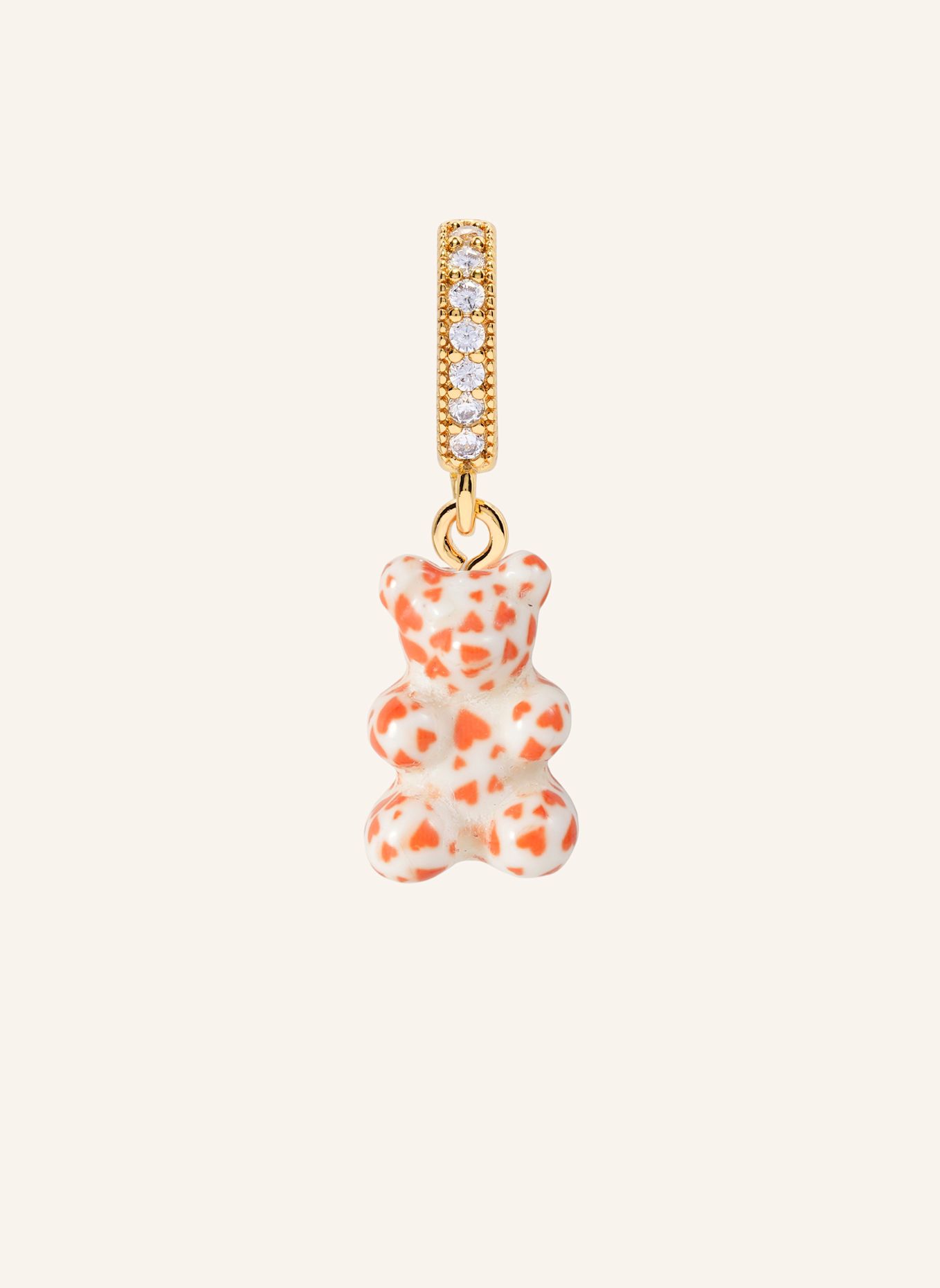 CRYSTAL HAZE Anhänger HEART PATTERNED BEAR by GLAMBOU: GOLD
