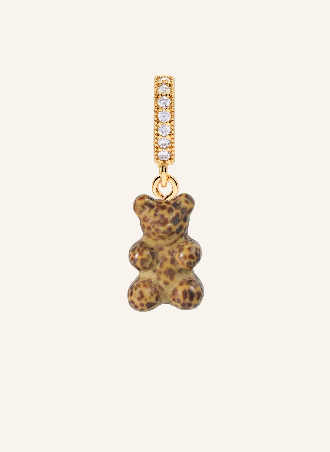 CRYSTAL HAZE Anhänger CHEETAH PATTERNED BEAR by GLAMBOU: GOLD