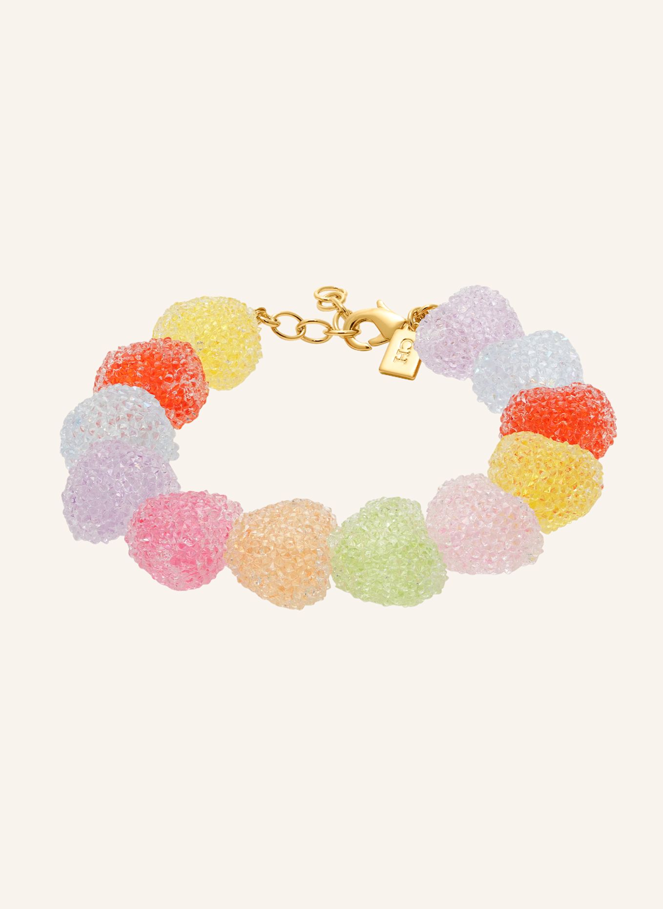 CRYSTAL HAZE Armbänder JELLY HEART RAINBOW by GLAMBOU: GOLD