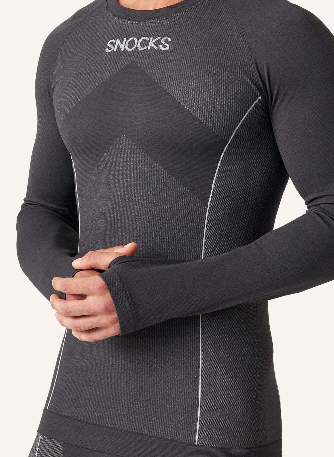 SNOCKS Thermounterwäsche mit Daumenloch: GRAU