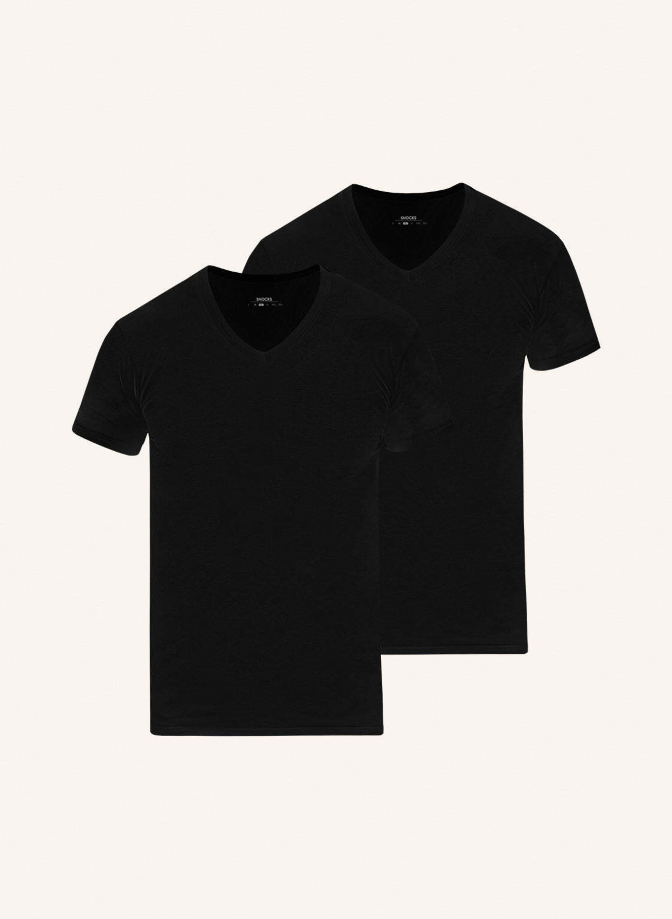 SNOCKS Unterhemd V-Ausschnitt: SCHWARZ
