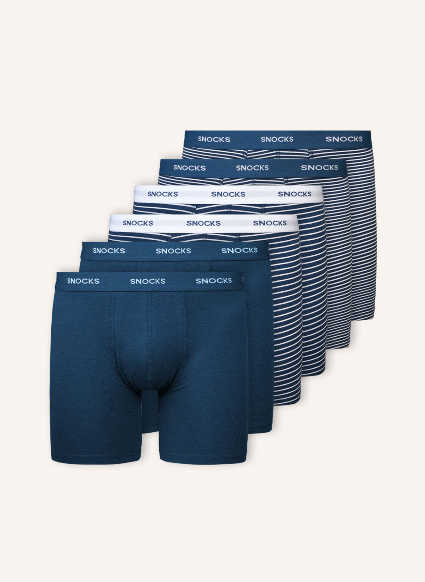 SNOCKS 6er-Pack Boxershorts mit längerem Bein: BLAU