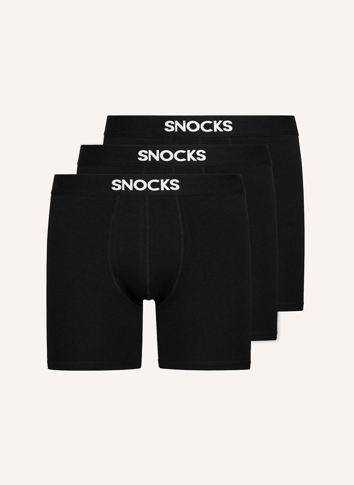 SNOCKS Lange Premium Boxershorts: SCHWARZ