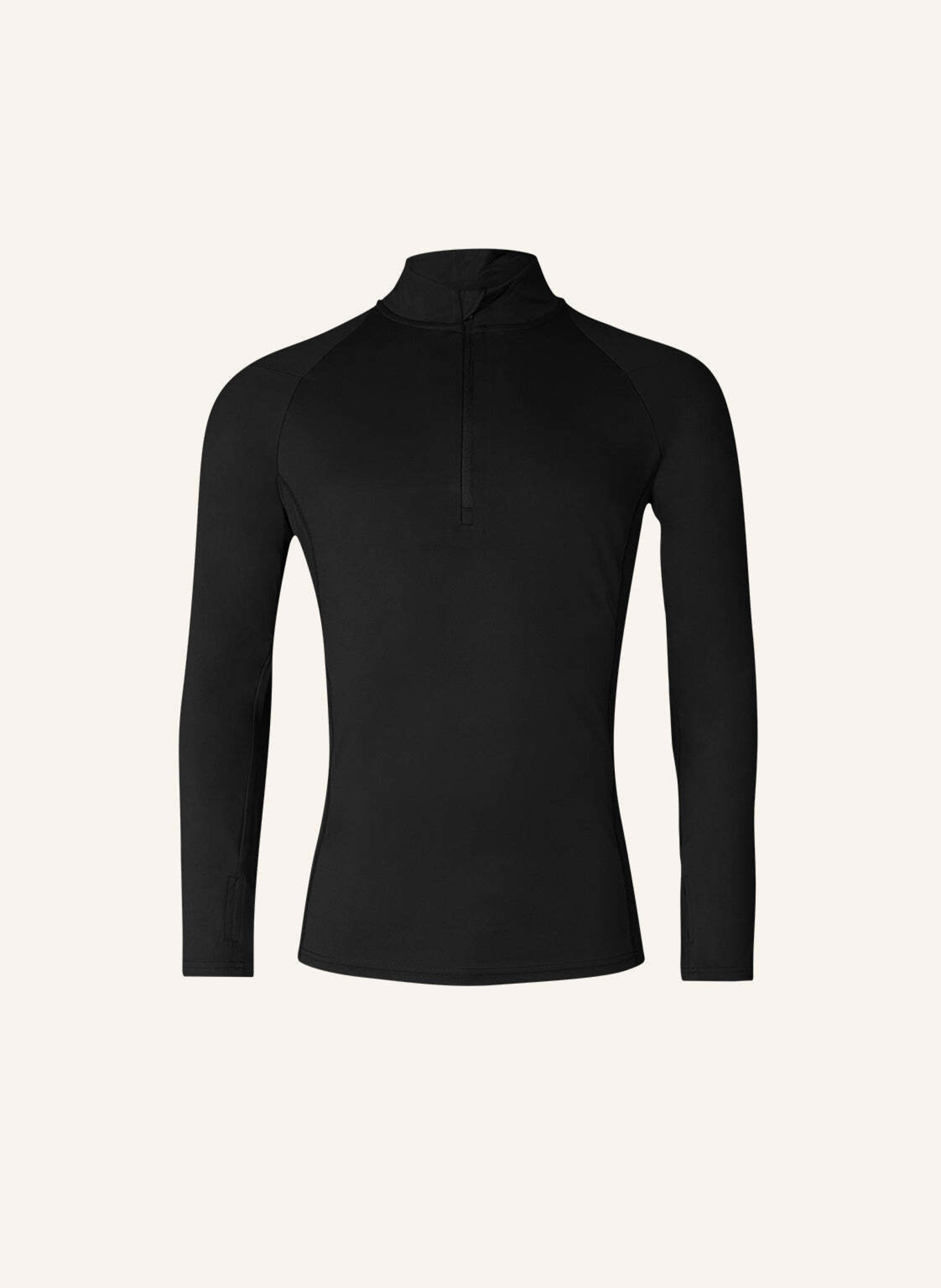 SNOCKS 1/2 Zip Sportshirt langarm Herren: SCHWARZ